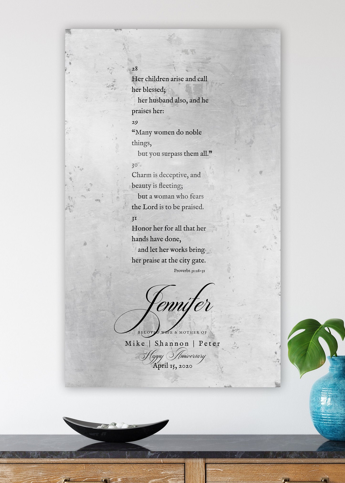 Personalized Proverbs 31 Sign - HoneycombProverbs - Wall Decor - Tin Anniversary Gifts