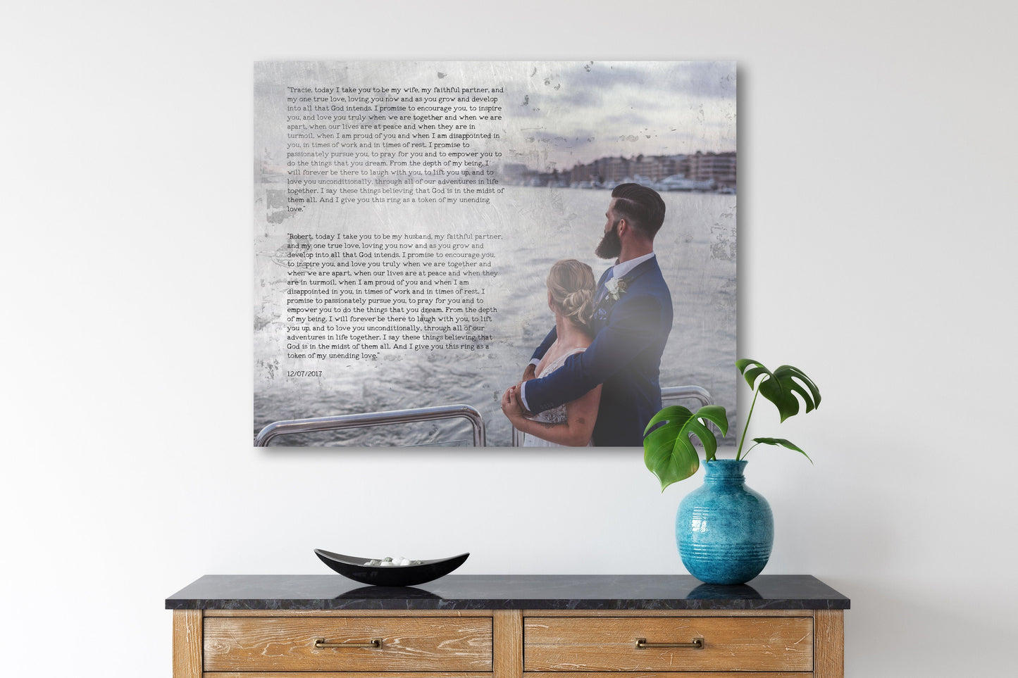 Rustic Tin Photo Gift with Words - HoneycombProverbs - Gifts For The Couple - Photo Plaques