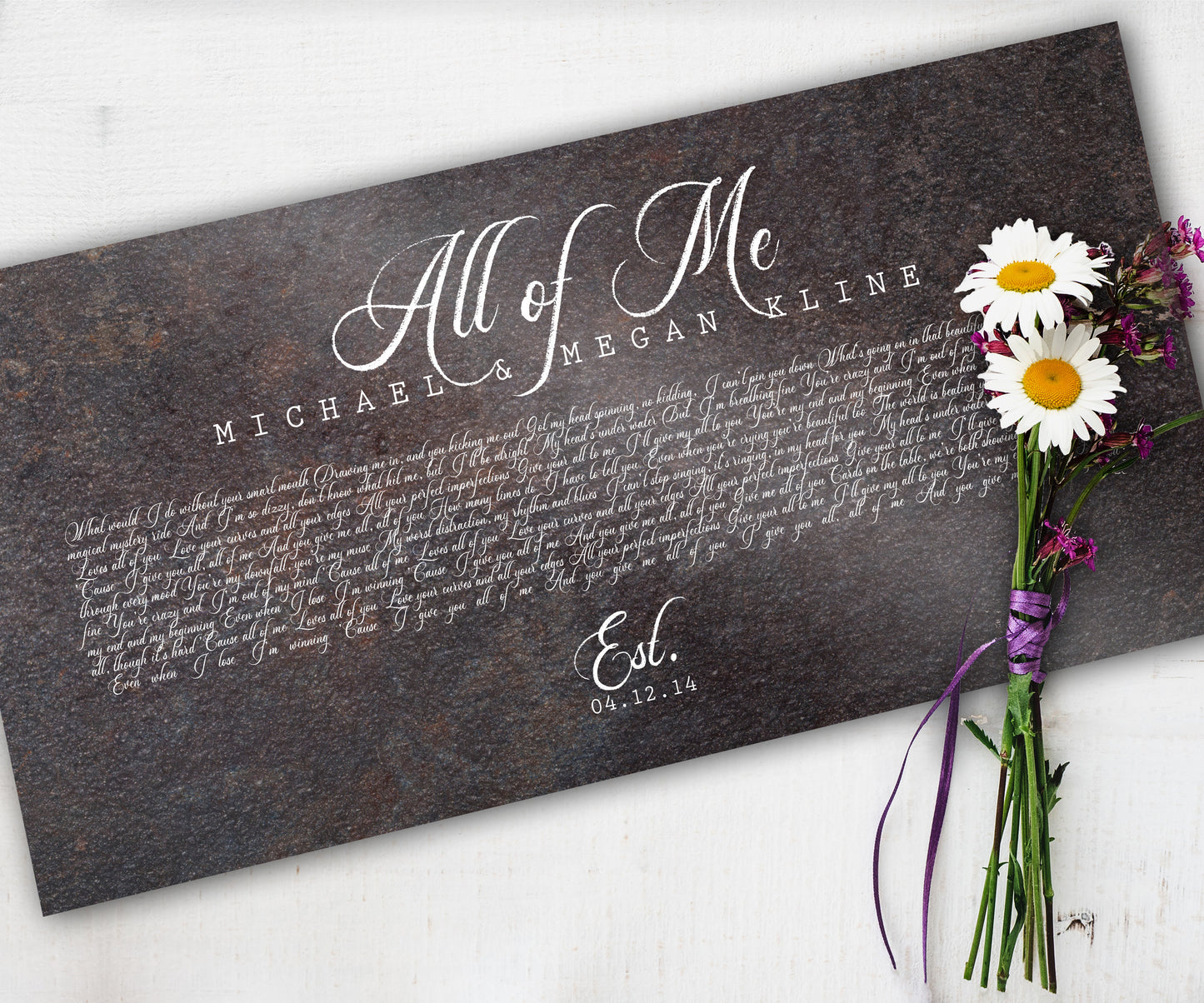 6th Anniversary Iron Song Lyric Sign - HoneycombProverbs - Signs - Iron Anniversary Gifts