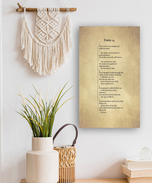 Psalm 23 Antiqued Canvas Wall Art - HoneycombProverbs - Digital Prints - Christian Wall Art