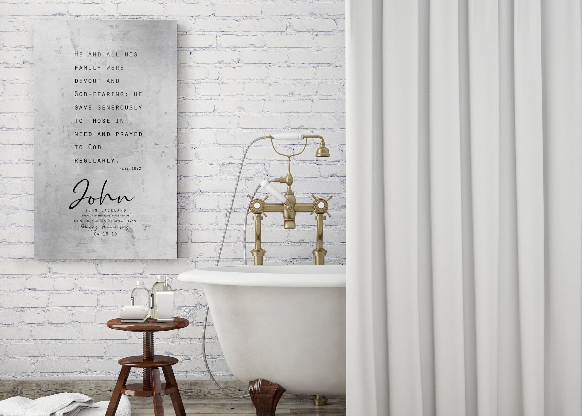 Acts 10:2 Personalized Scripture Plaque for Dad - HoneycombProverbs - Wall Decor - Christian Wall Art