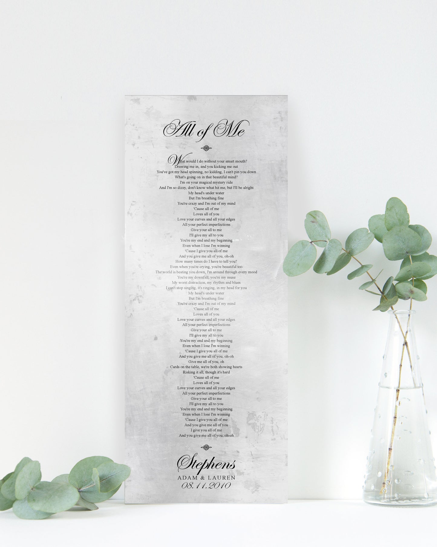 Wedding Song on Tin - HoneycombProverbs - Gifts For The Couple - Vintage Lyrics Wall Art