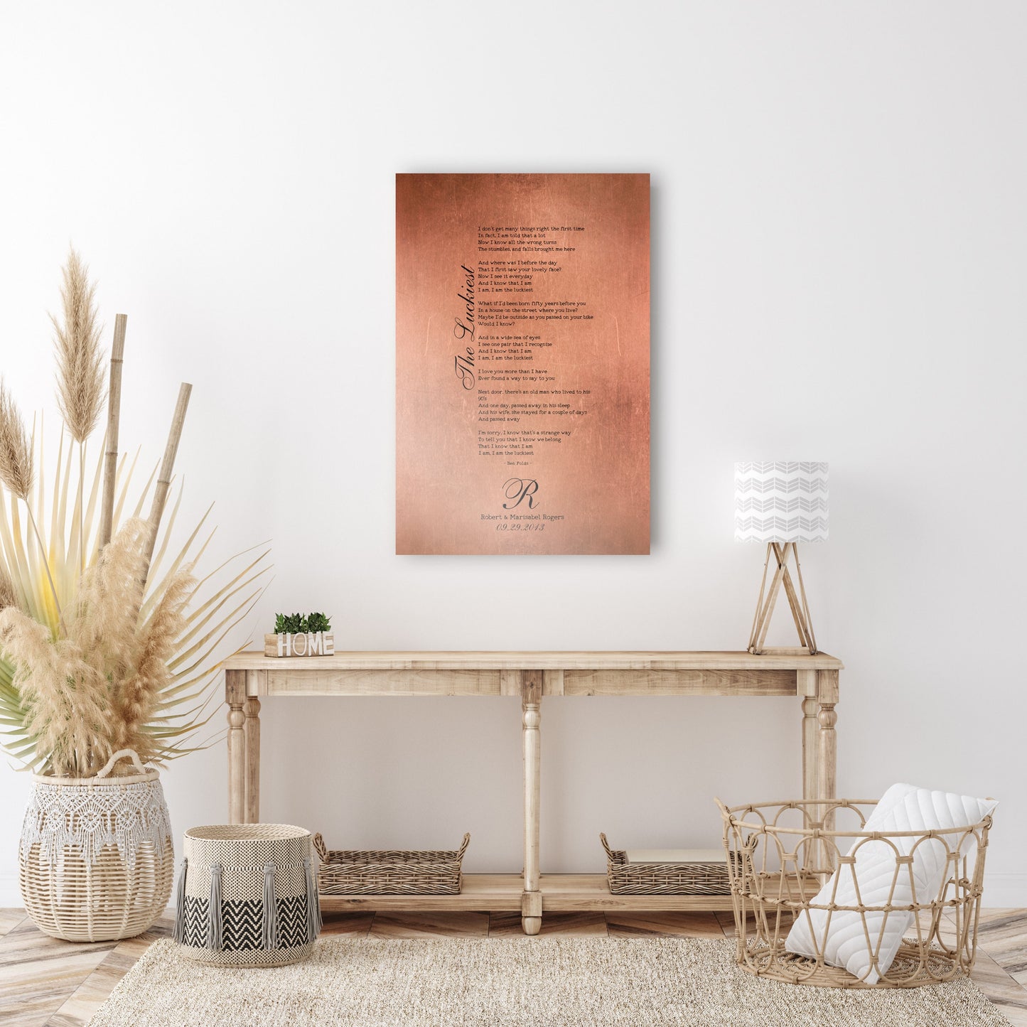 Personalized Copper Anniversary Song Lyric Art: Custom Metal Sign - HoneycombProverbs - Signs - Copper Anniversary Gifts