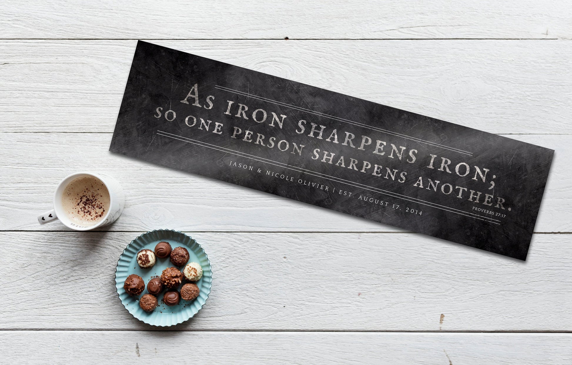 Iron Sharpens Iron Sign Iron Anniversary Gift - HoneycombProverbs - Signs - Christian Wall Art