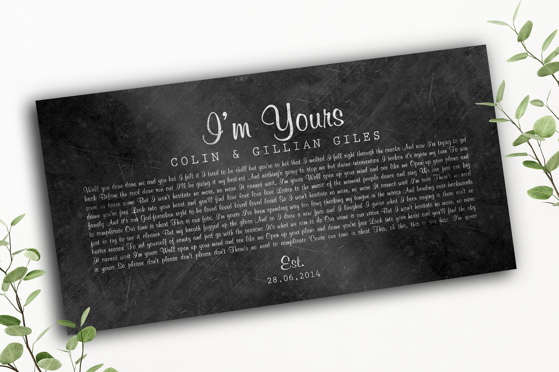 Custom Wedding Song Sign on Iron - HoneycombProverbs - Signs - Iron Anniversary Gifts