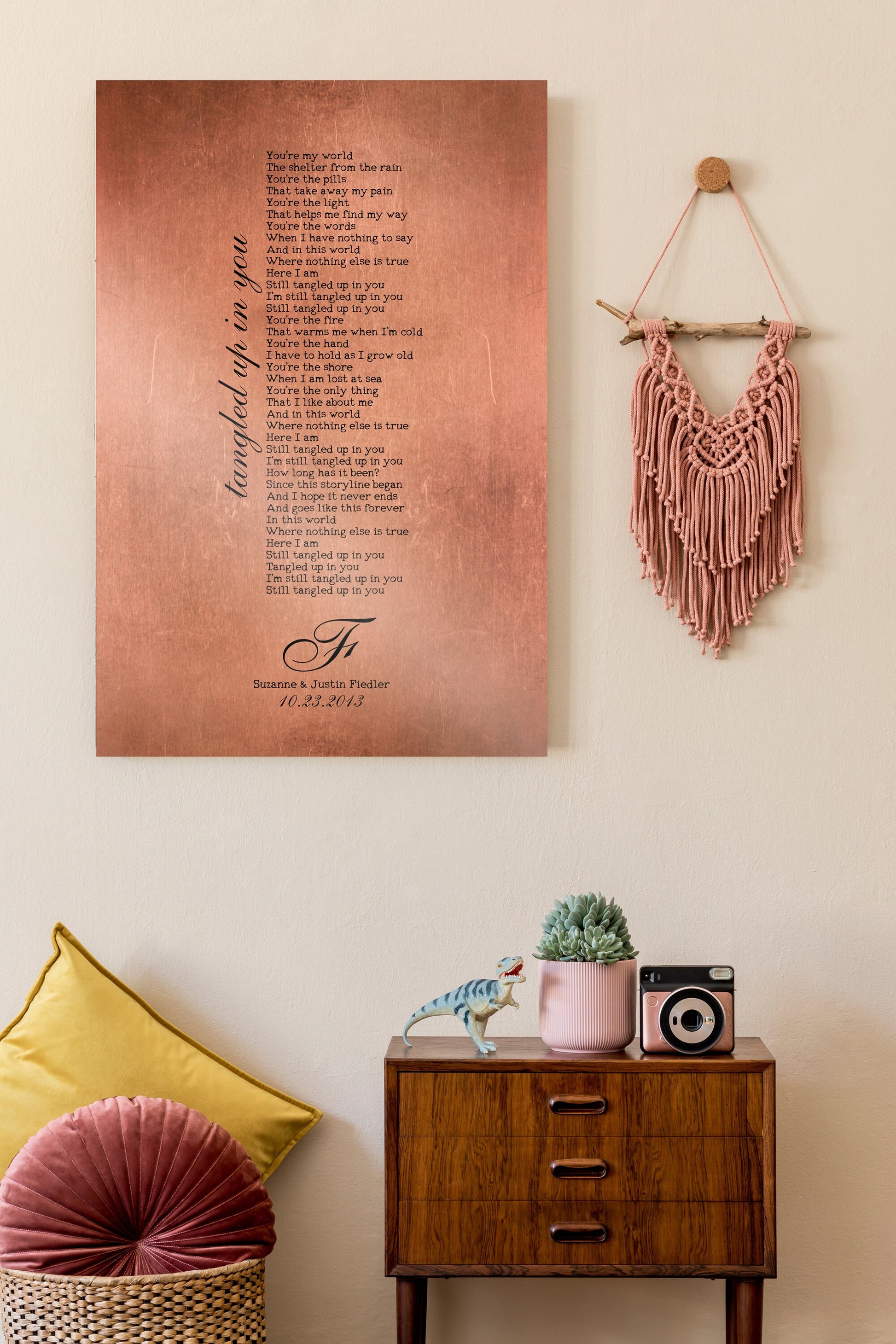 Personalized Copper Anniversary Song Lyric Art: Custom Metal Sign - HoneycombProverbs - Signs - Copper Anniversary Gifts