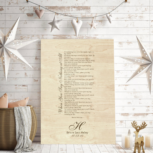 Wood 1st Dance Song Lyric Sign - HoneycombProverbs - Signs - 5 year anniversary gifts