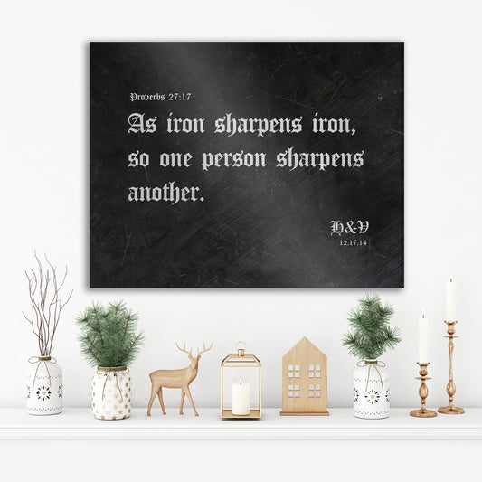 As Iron Sharpens Iron, Iron Gift - HoneycombProverbs - Gifts For The Couple - Christian Wall Art