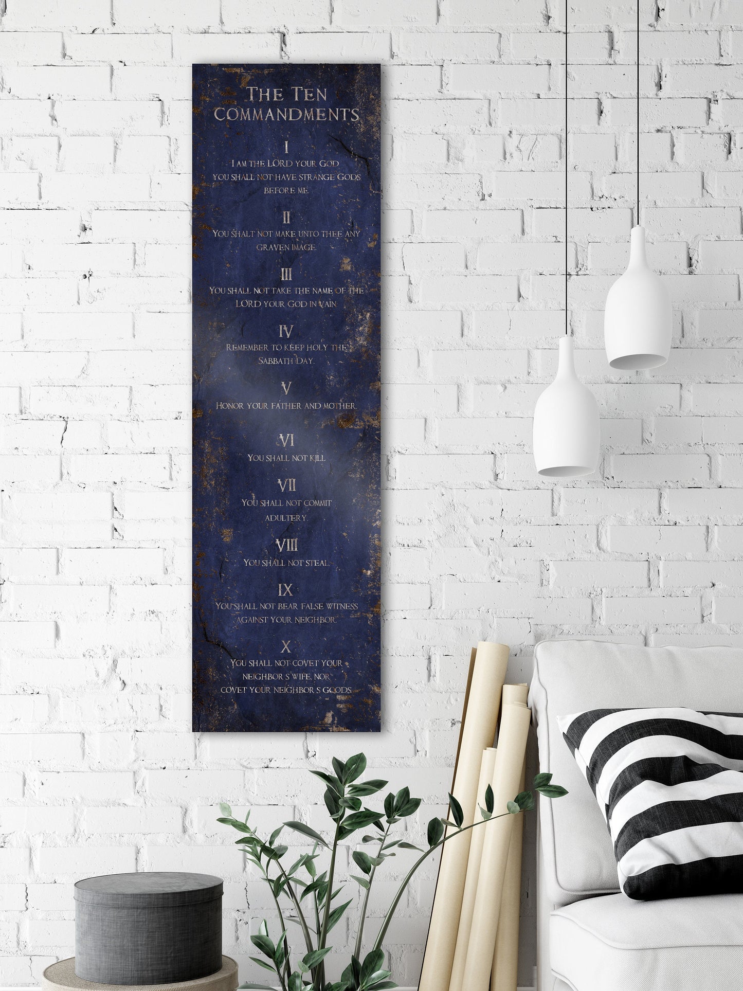 Ten Commandments Saphire Stone Inspired Wall Art - HoneycombProverbs - Signs - Christian Wall Art