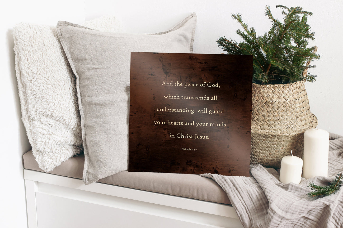 Philippians 4:7, Scripture about peace - HoneycombProverbs - Wall Decor - Christian Wall Art