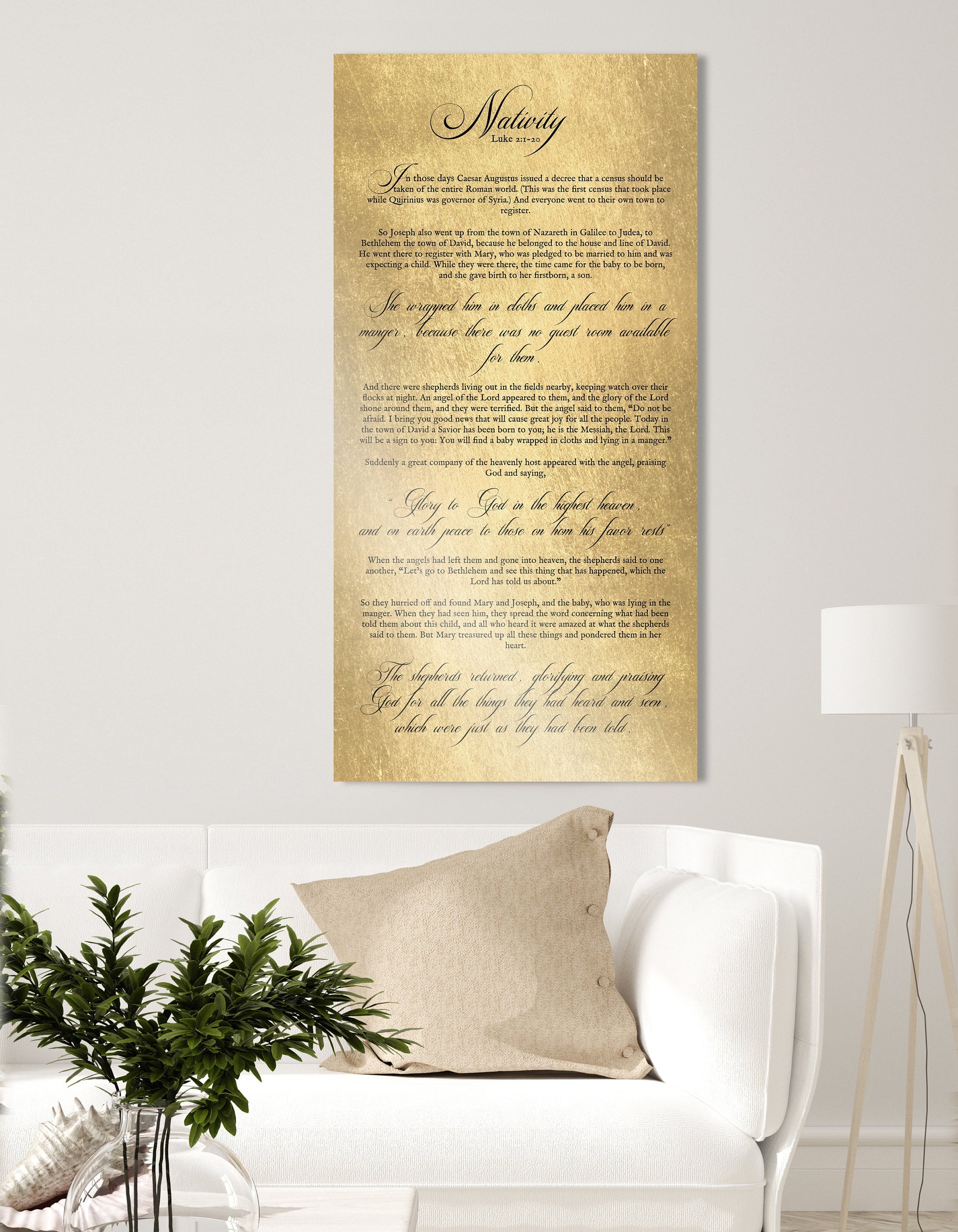 Nativity Story Sign in Rustic Gold - HoneycombProverbs - Signs - 