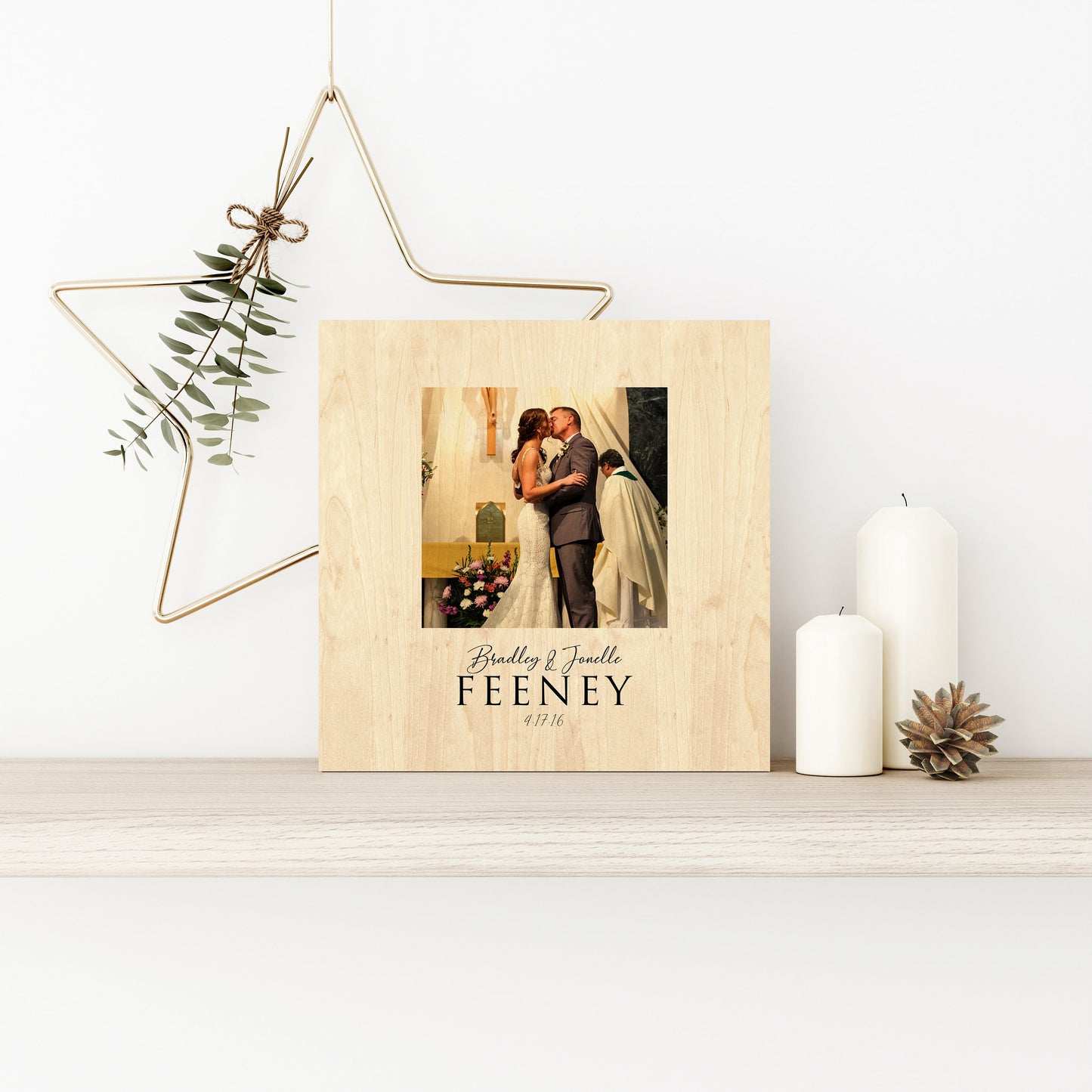 Wedding Portait on Wood - HoneycombProverbs - Signs - 5 year anniversary gifts