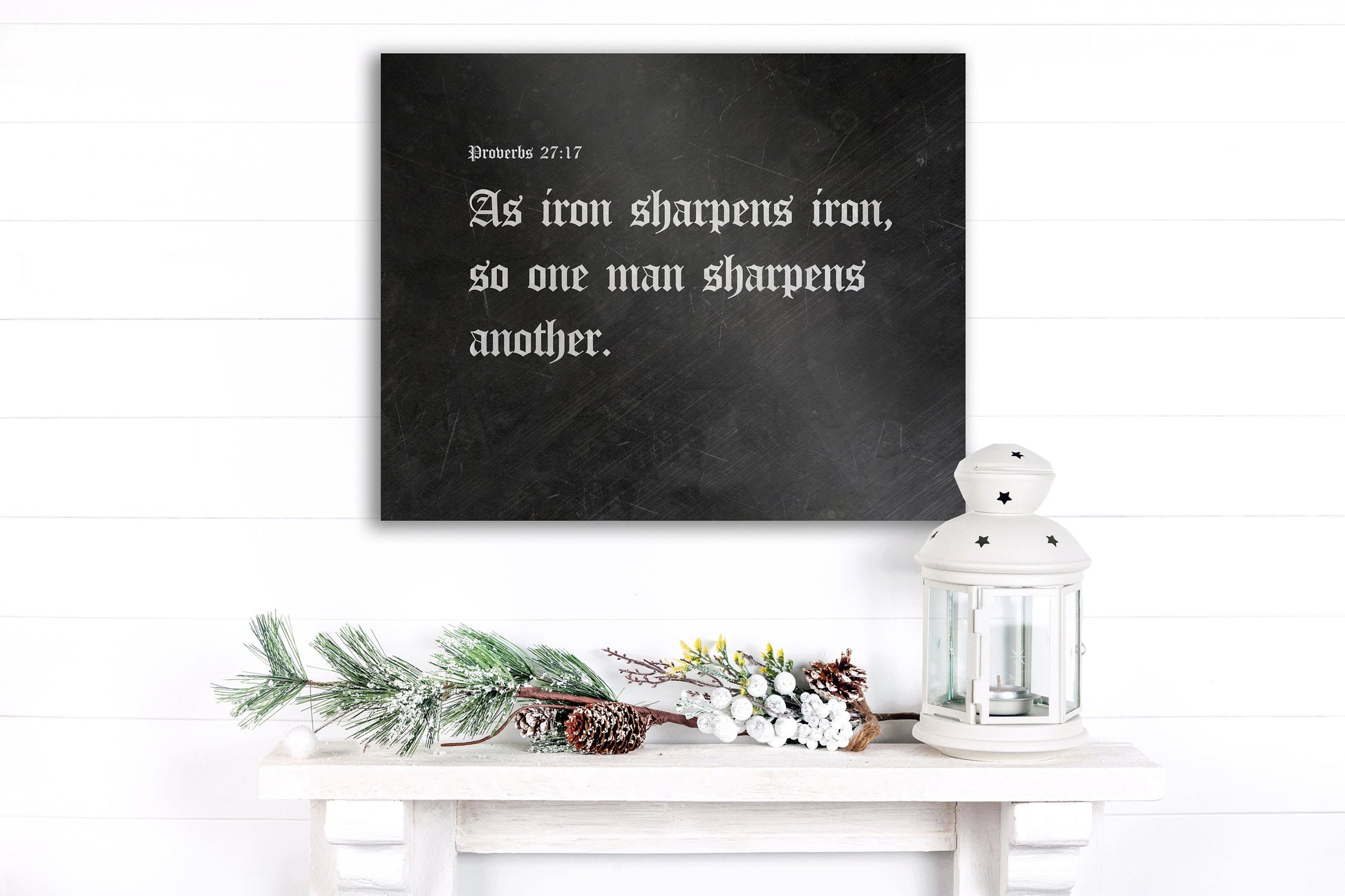 Iron Sharpens Iron, Iron Gift - HoneycombProverbs - Gifts For The Couple - Christian Wall Art