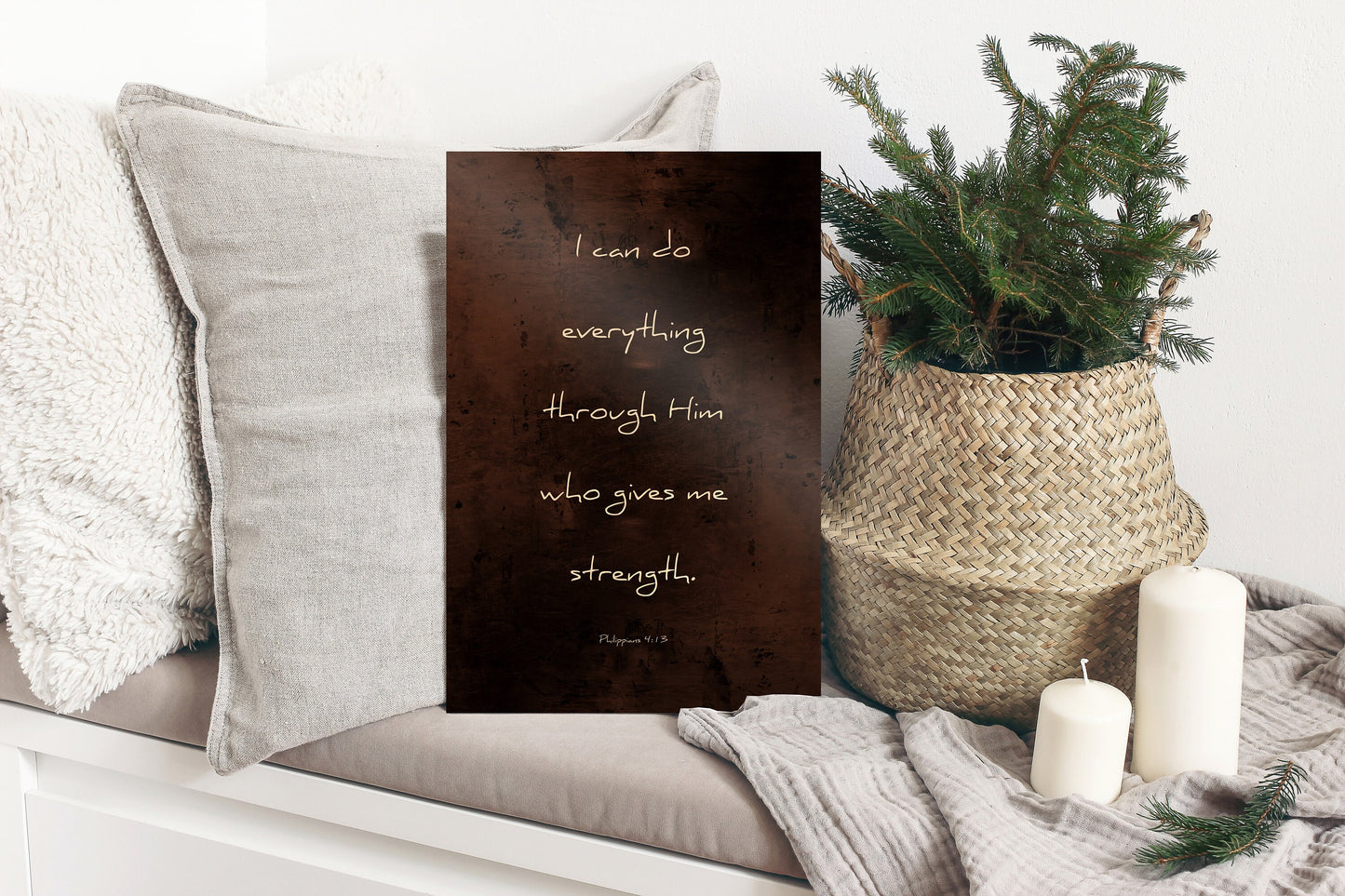 Philippians 4:13, I can do all things - HoneycombProverbs - Gifts For The Couple - Christian Wall Art