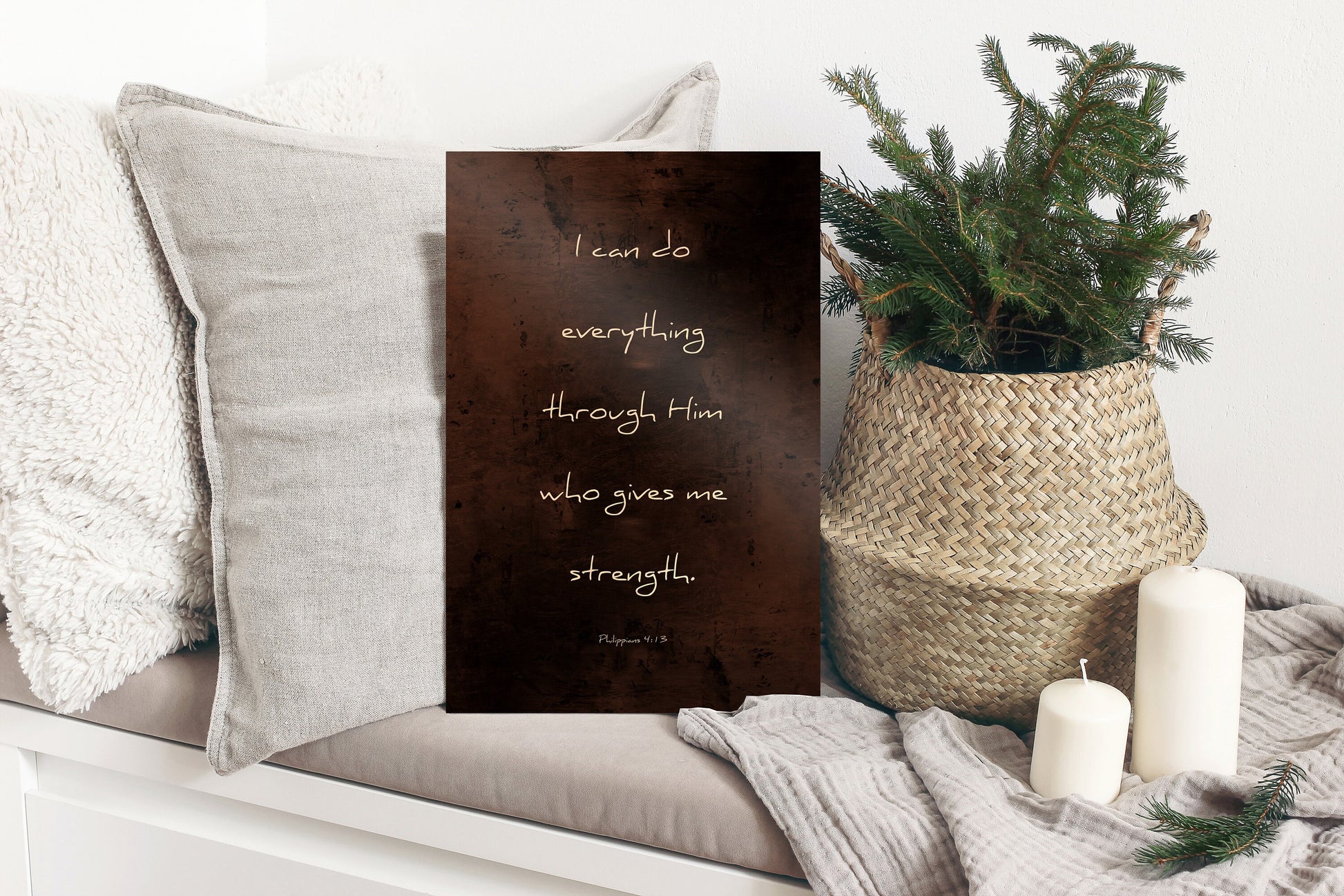 Philippians 4:13, I can do all things - HoneycombProverbs - Gifts For The Couple - Christian Wall Art