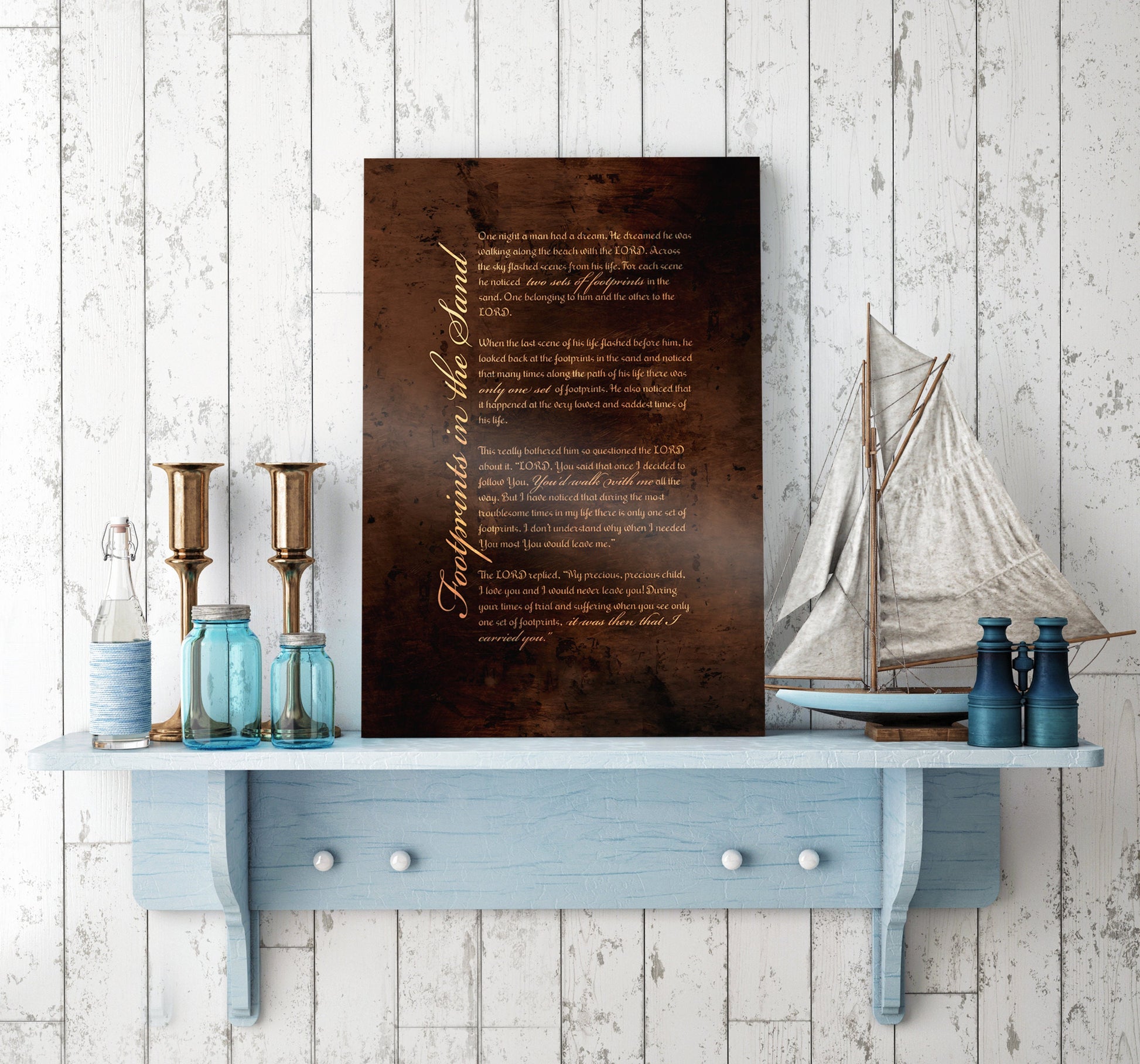 Footprints Poem, Footprints in the Sand - HoneycombProverbs - Religious Home & Decor - Christian Wall Art