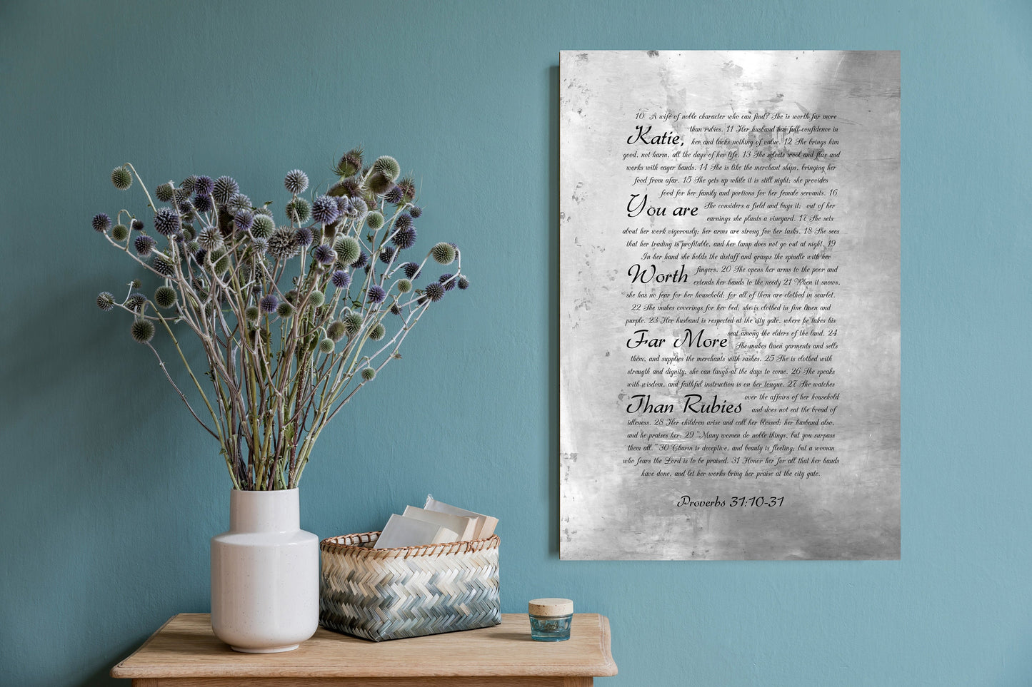 Proverbs 31 Personalized Tin Sign for Her - HoneycombProverbs - Signs - Christian Wall Art