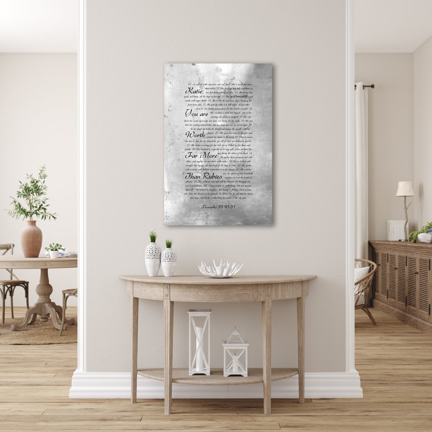 Proverbs 31 Personalized Tin Sign for Her - HoneycombProverbs - Signs - Christian Wall Art