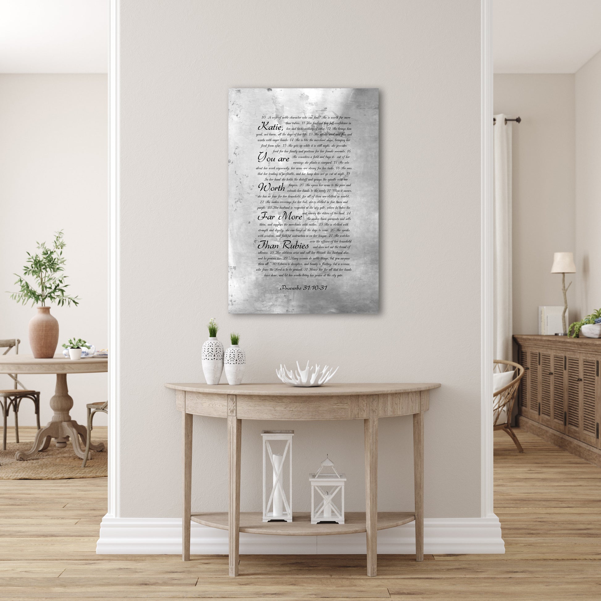 Proverbs 31 Personalized Tin Sign for Her - HoneycombProverbs - Signs - Christian Wall Art