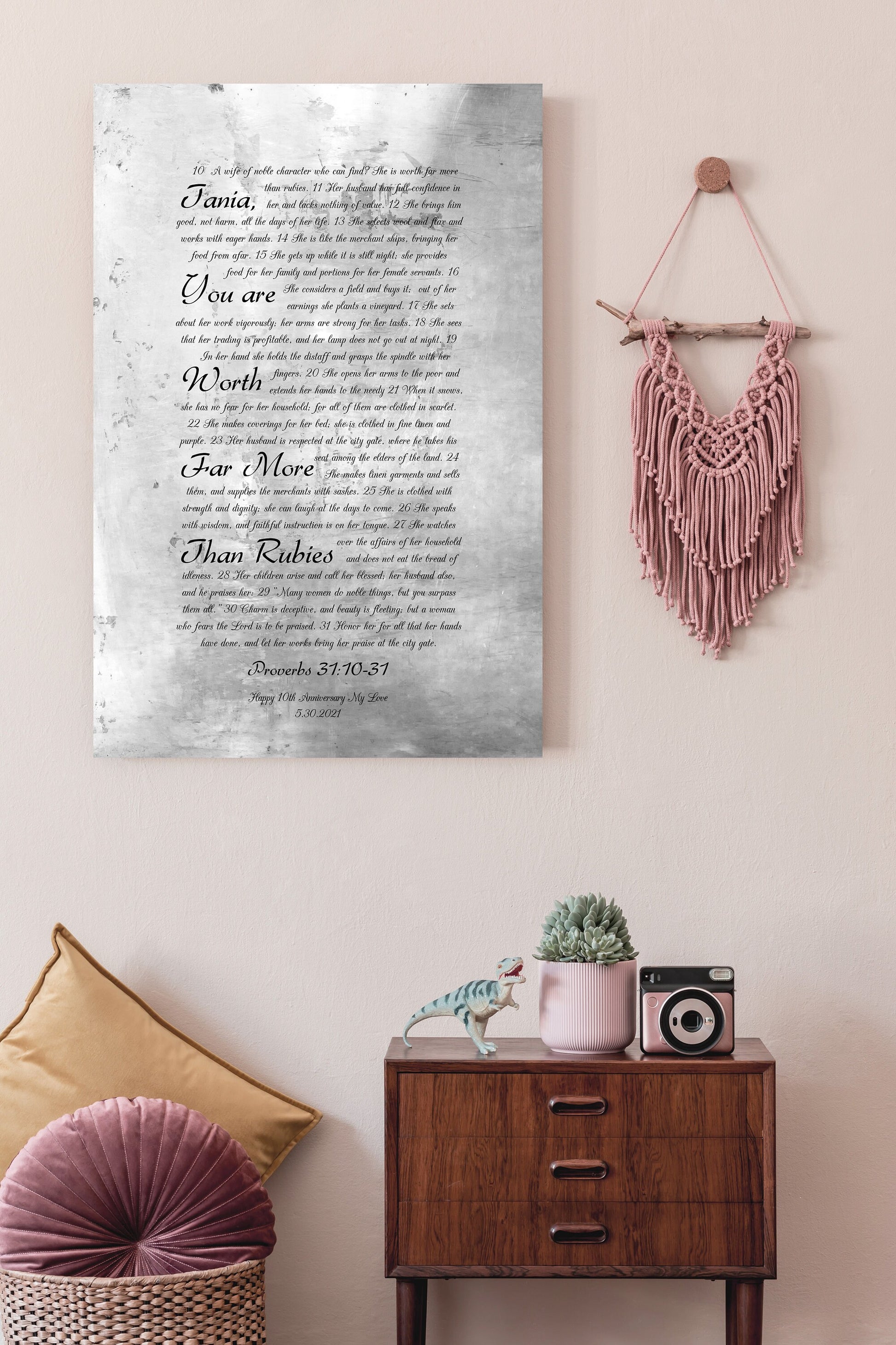 Proverbs 31 Personalized Tin Sign for Her - HoneycombProverbs - Signs - Christian Wall Art