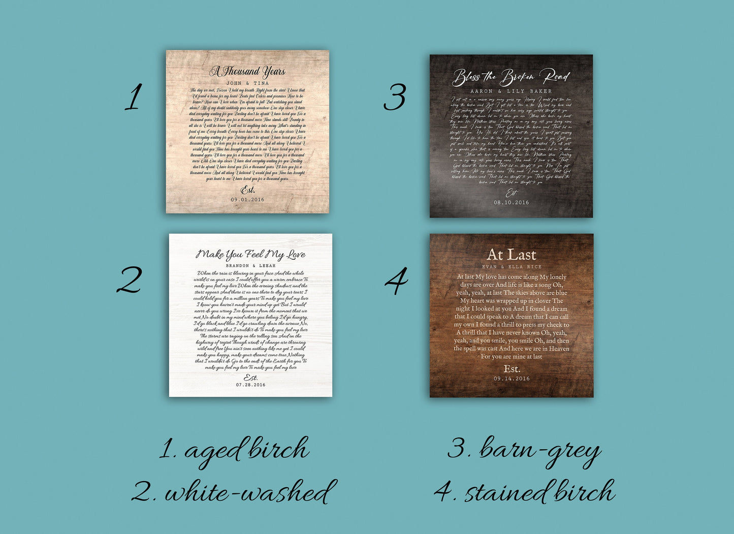 5 Year Anniversary Song Lyric Sign - HoneycombProverbs - Signs - Rustic Lyrics Wall Decor