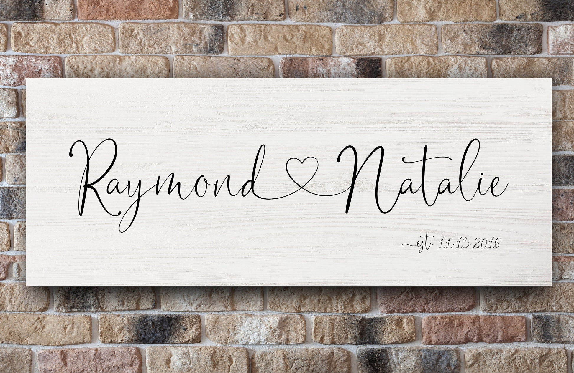 Our Names on Wood Established Sign for Couples - HoneycombProverbs - Signs - Name Signs Wall Art