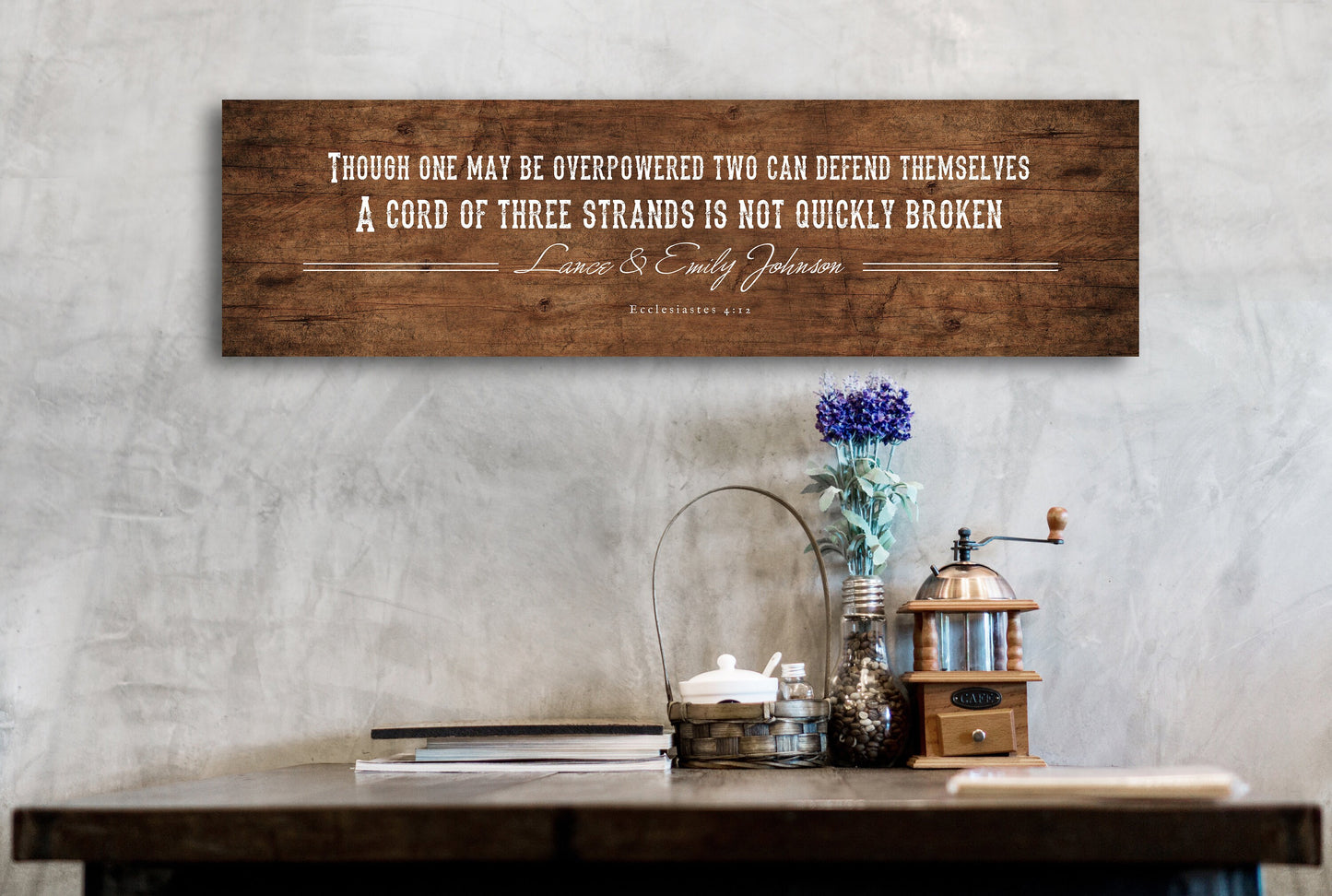 Christian Wedding Gift, Ecc 4:12 - HoneycombProverbs - Gifts For The Couple - Christian Wall Art