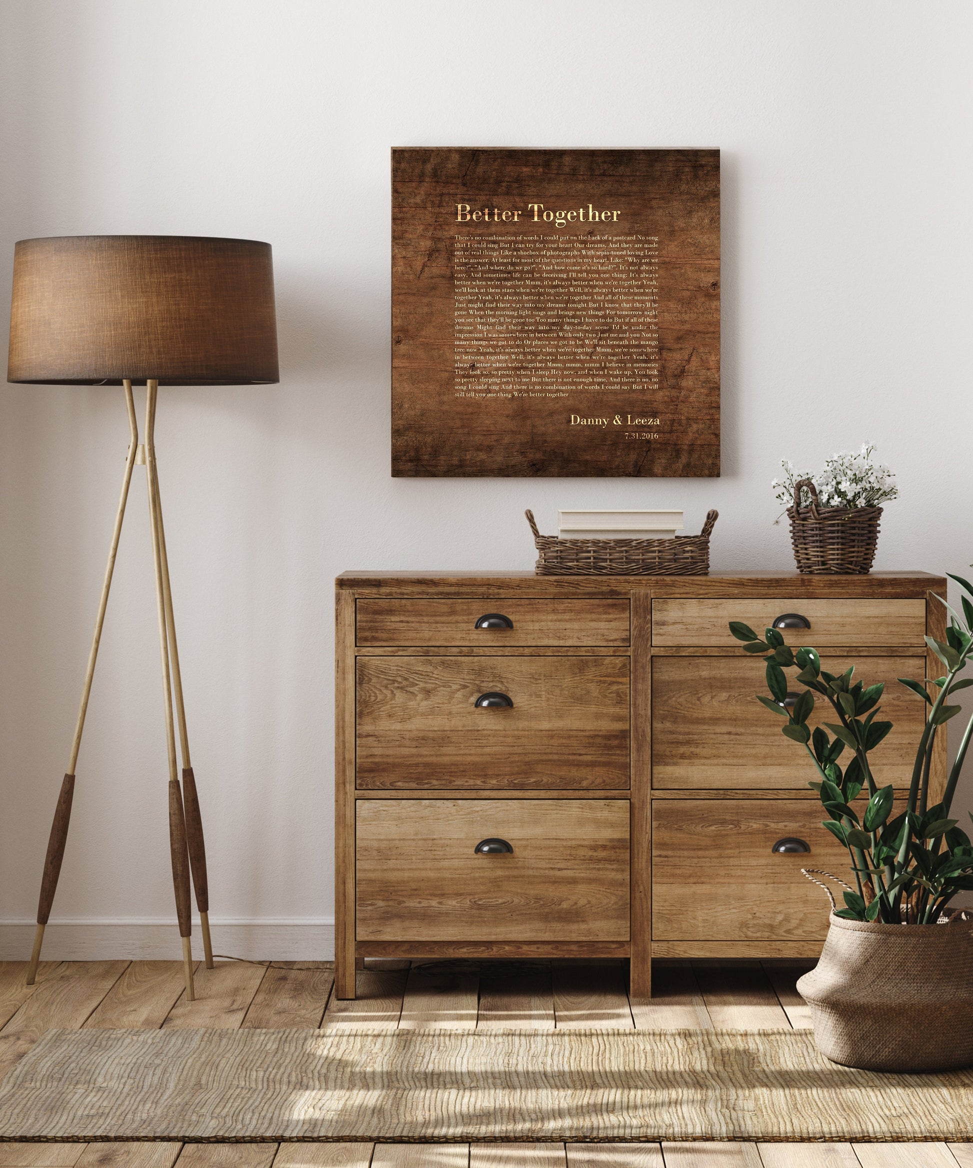 Our Lyrics on Wood Personalized Song Print - HoneycombProverbs - Signs - Rustic Lyrics Wall Decor