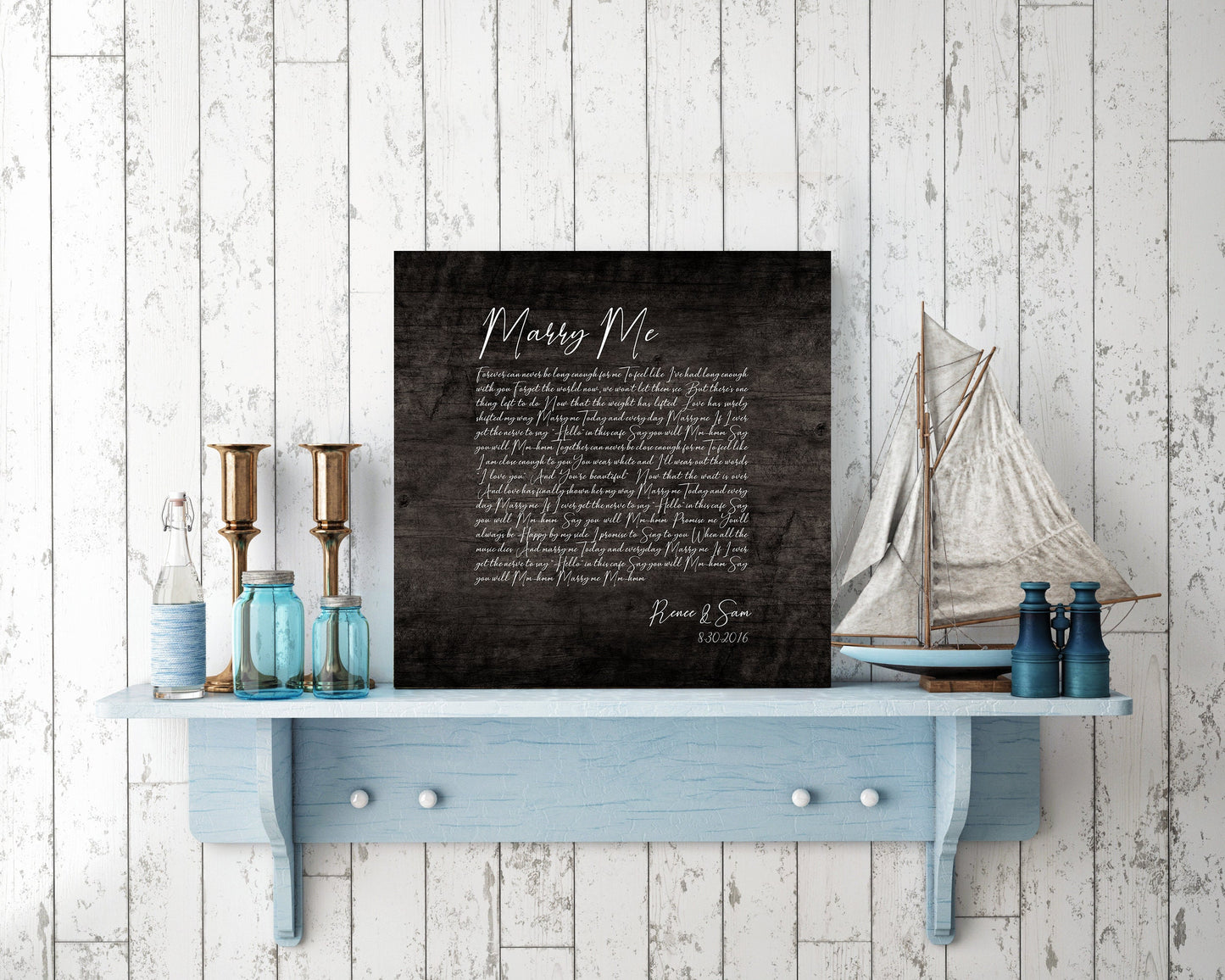 Our Lyrics on Wood Personalized Song Print - HoneycombProverbs - Signs - Rustic Lyrics Wall Decor