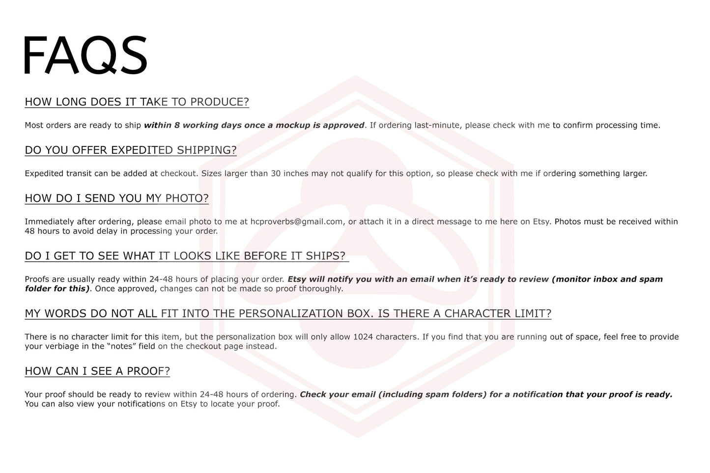 faqs for personalized song lyric signs by HoneycombProverbs