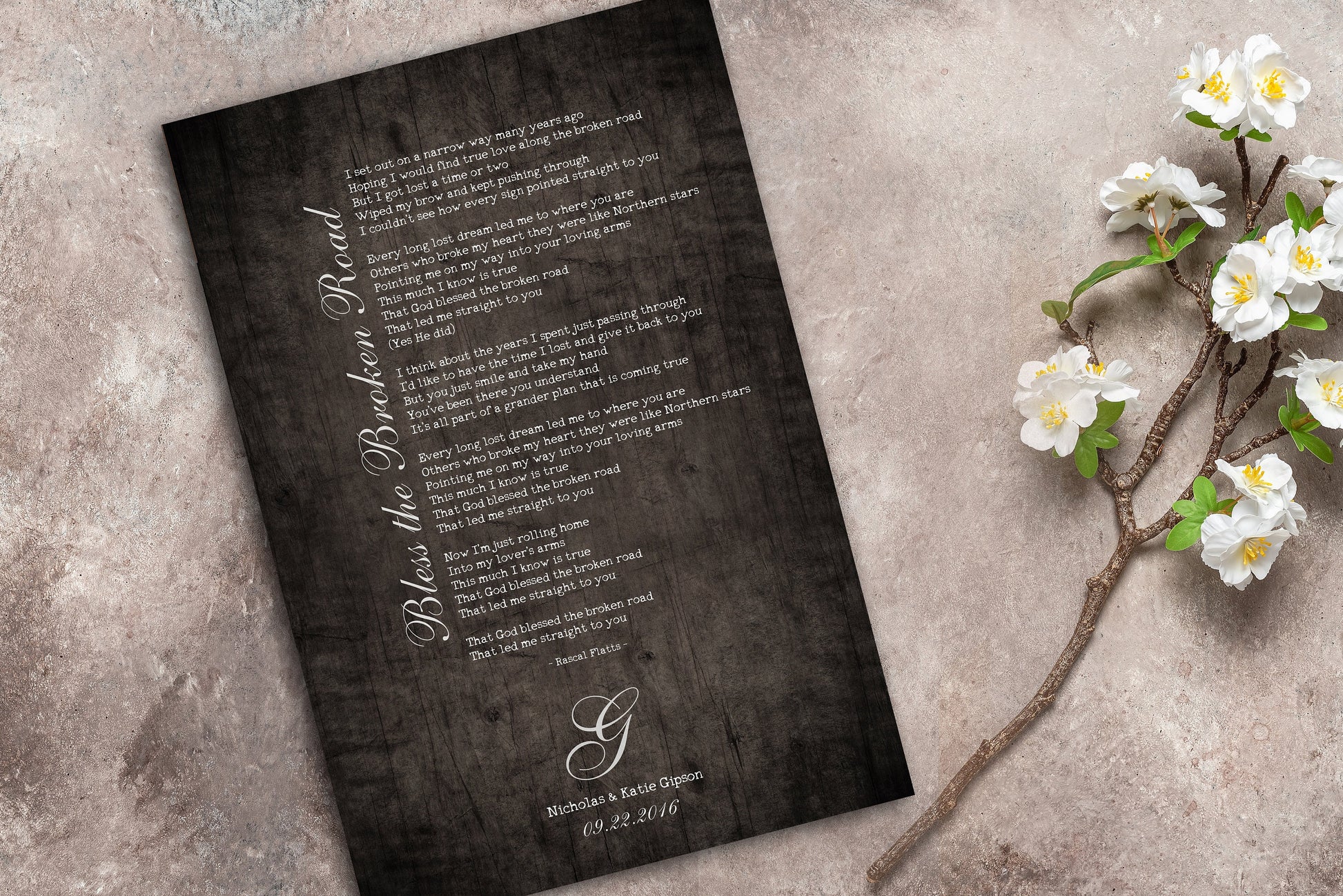 Rustic Farmhouse Wood Song Lyric Sign - HoneycombProverbs - Signs - Rustic Lyrics Wall Decor