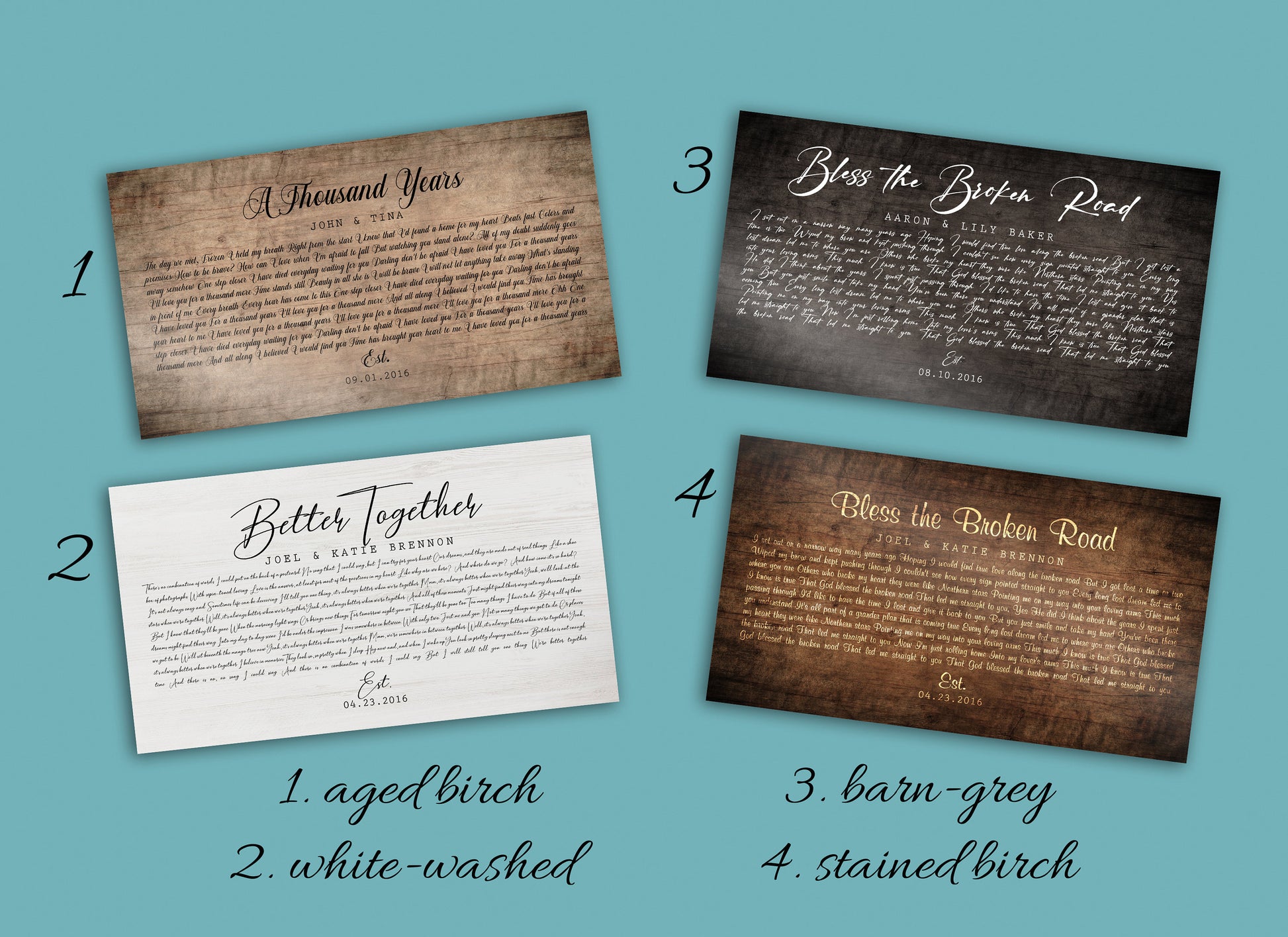 Rustic Anniversary Wooden Song Lyric Sign - HoneycombProverbs - Signs - 5 year anniversary gifts