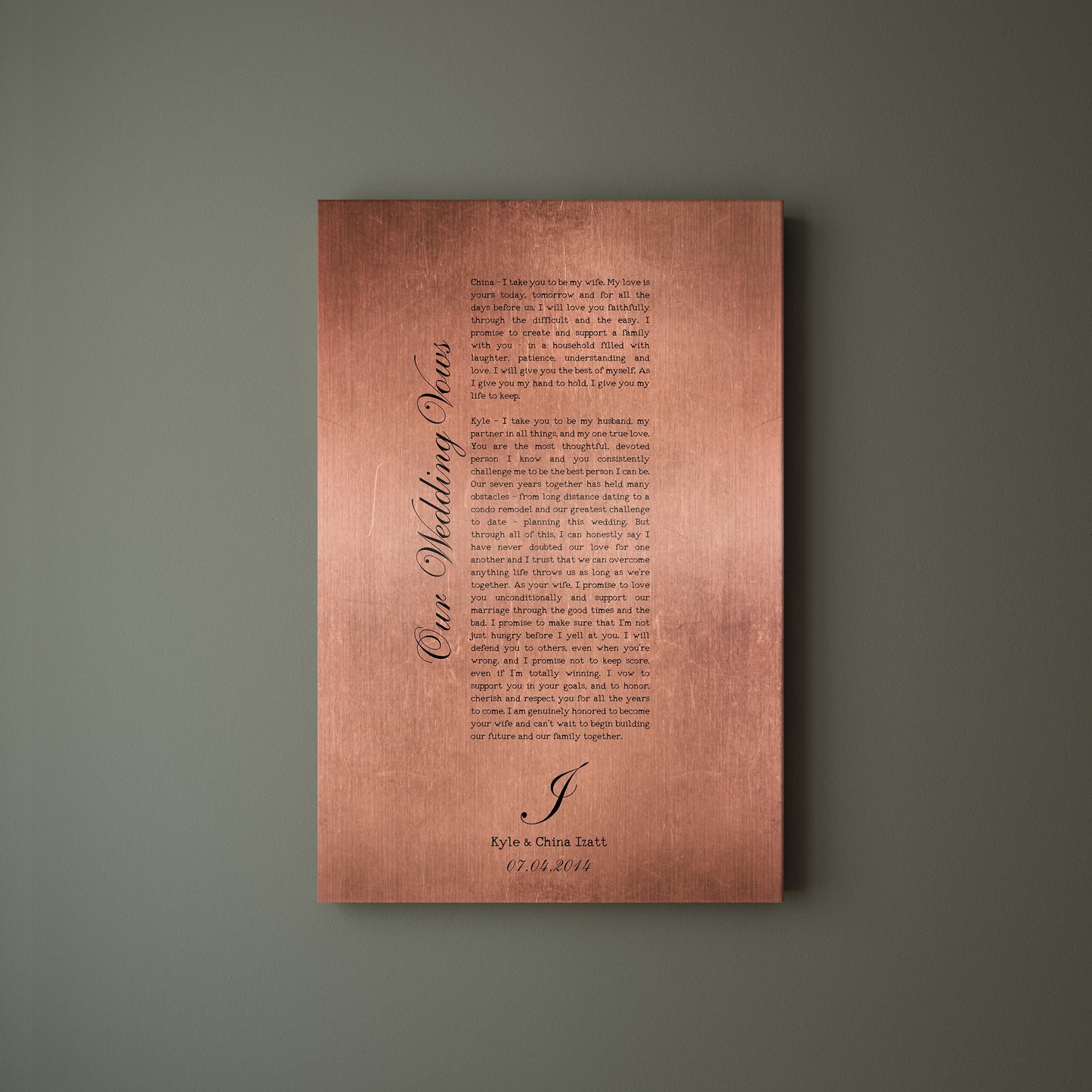 Our Song on Copper, Personalized Copper Gift - HoneycombProverbs - Gifts For The Couple - Copper Anniversary Gifts