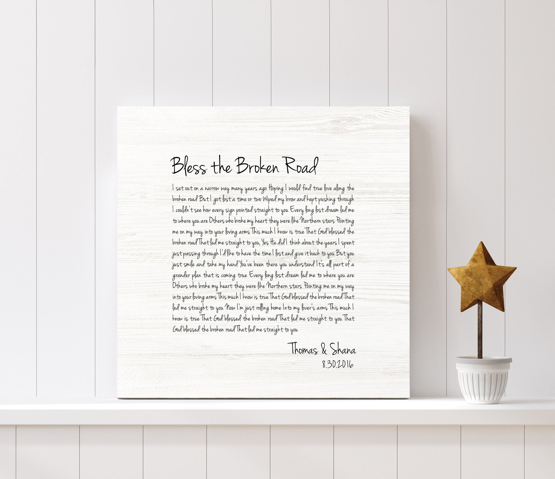 Birch Wood Song Lyric Gift - HoneycombProverbs - Signs - Vintage Lyrics Wall Art