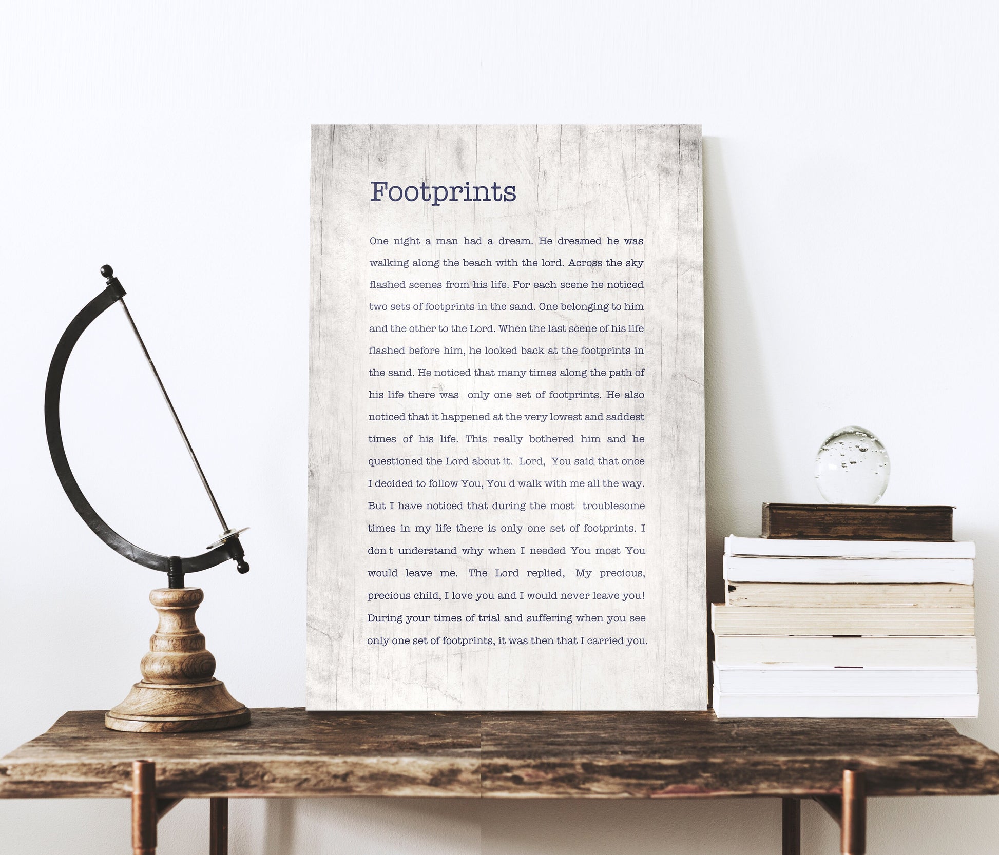 Rustic Farmhouse Footprints Wall Art - HoneycombProverbs - Signs - Christian Wall Art