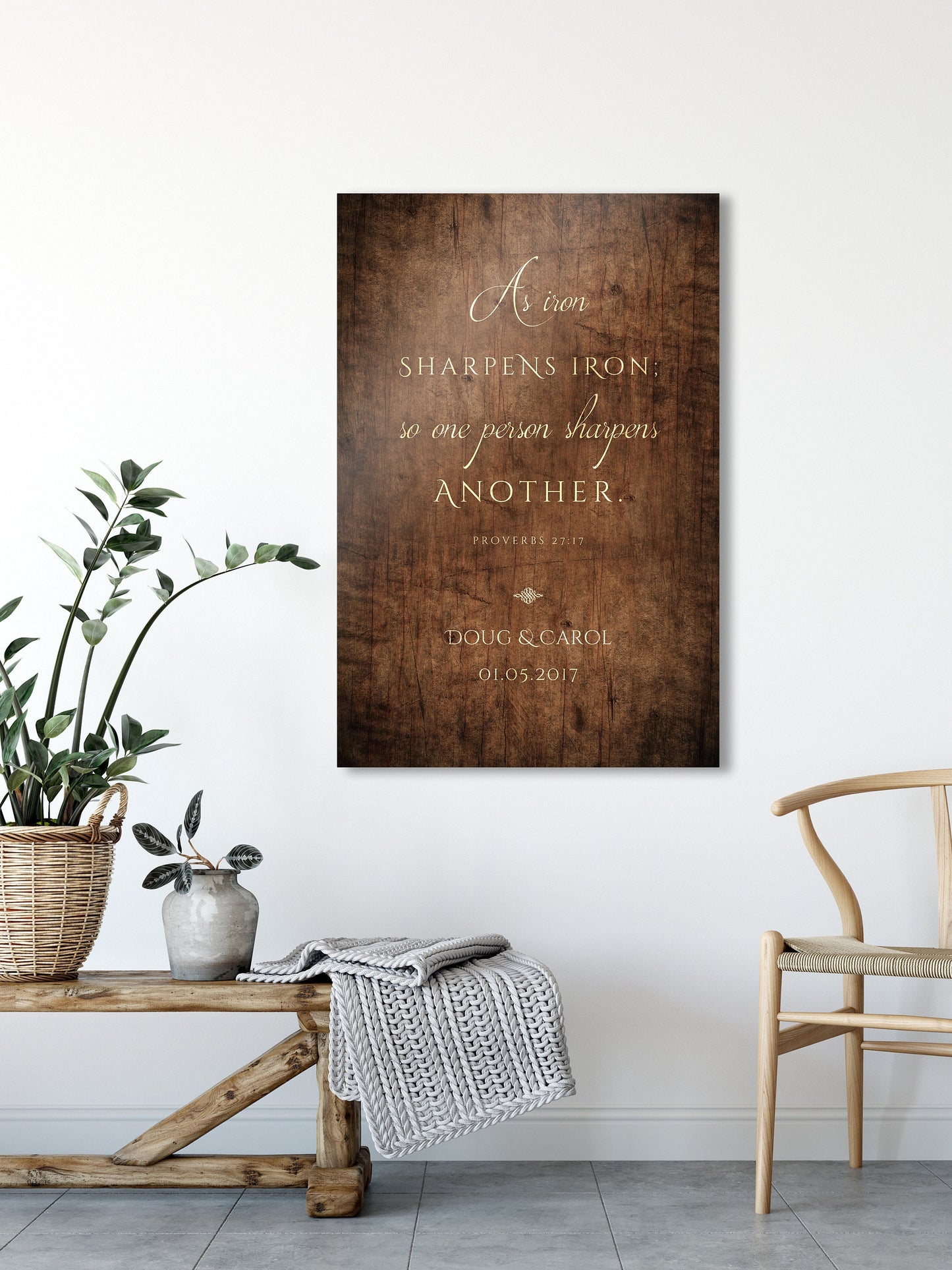 Proverbs 27:17 Couple's Christian Wedding Gift - HoneycombProverbs - Signs - Christian Wall Art