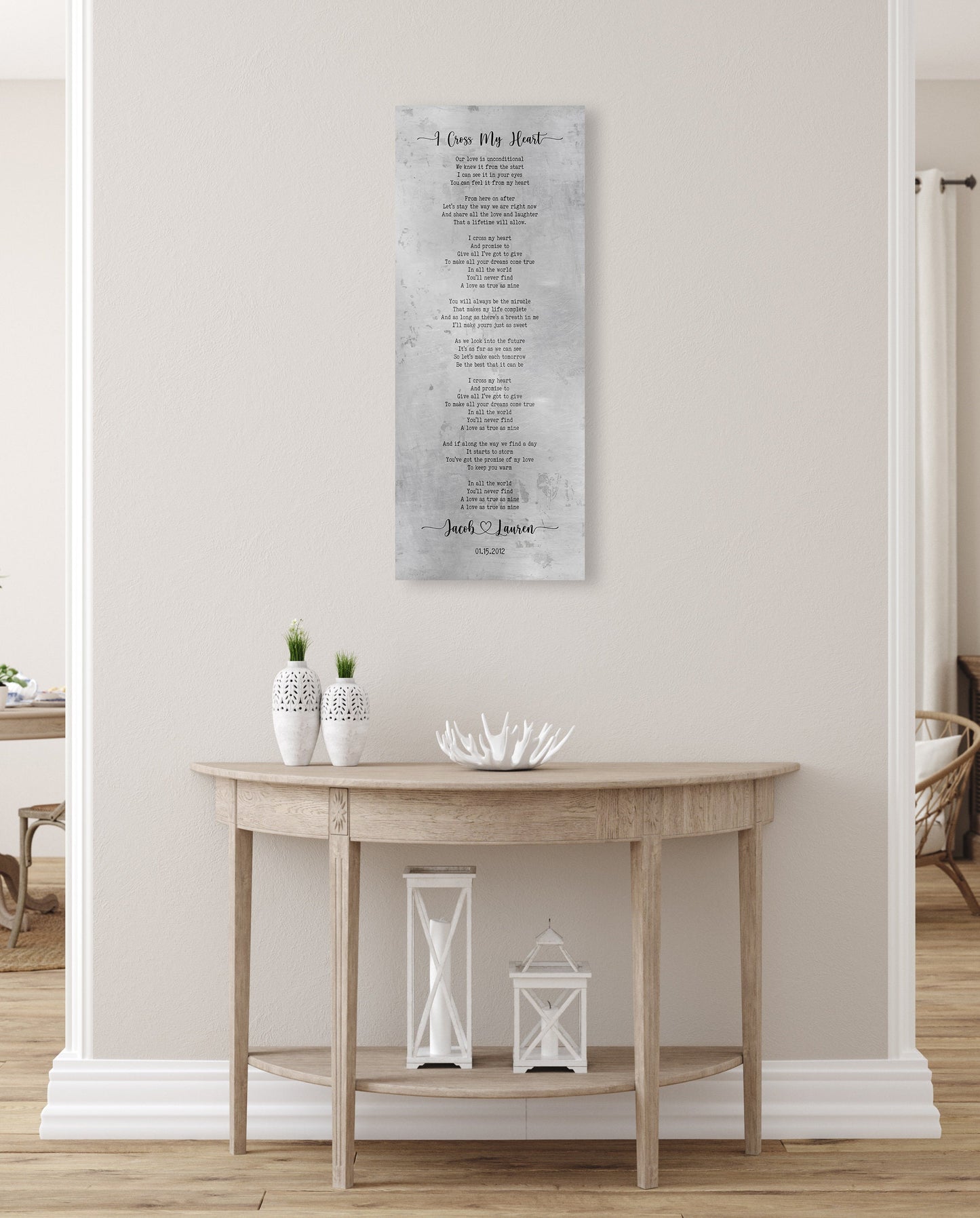 Tall Sign with Lyrics Tin Anniverary Keepsake - HoneycombProverbs - Signs - Tin Anniversary Gifts