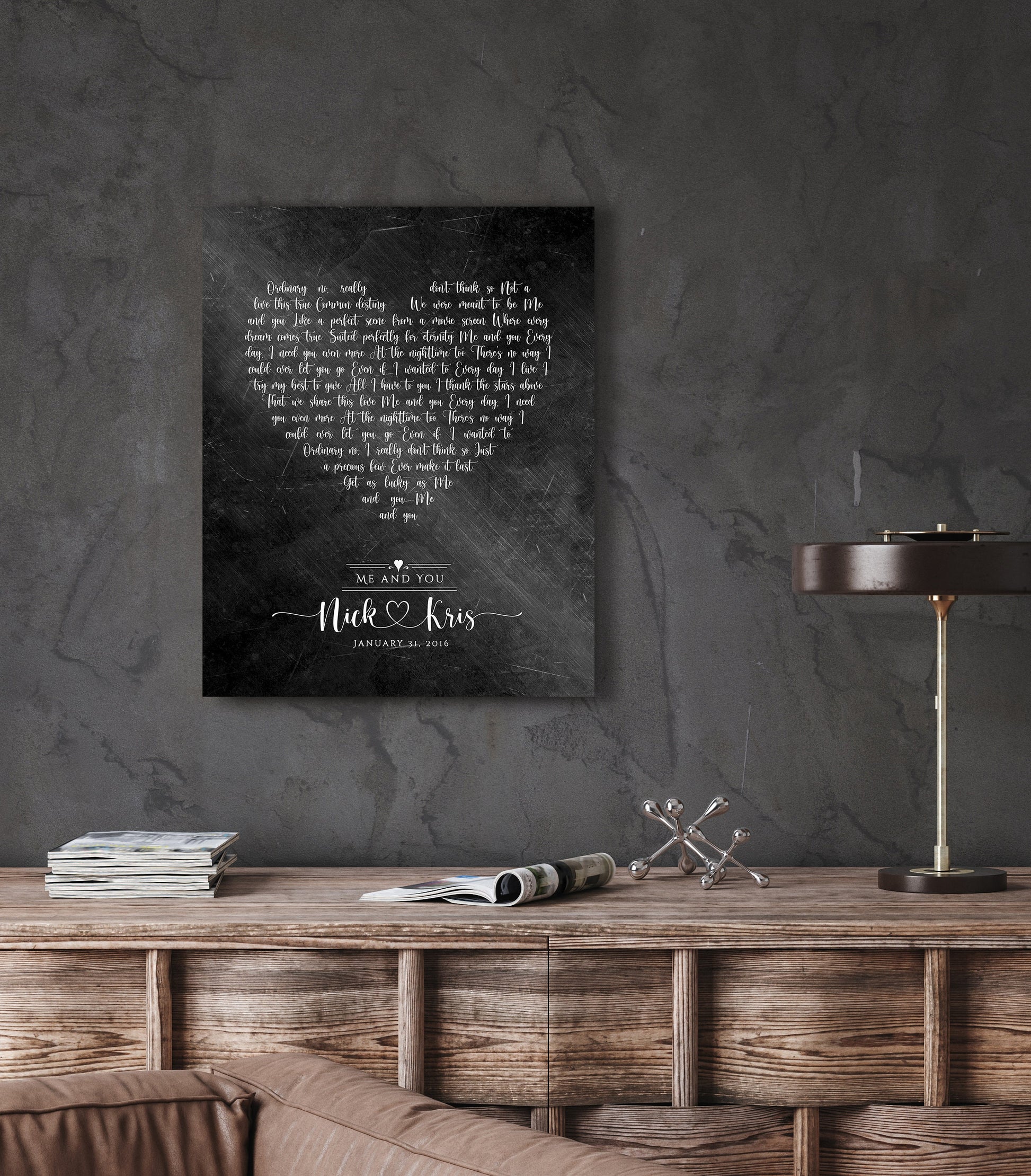 6 Year Anniversary Gift for Him, Song lyric sign - HoneycombProverbs - Signs - Iron Anniversary Gifts
