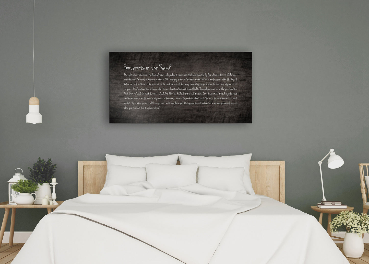 Footprints in the Sand Sign Footprints poem - HoneycombProverbs - Signs - Christian Wall Art