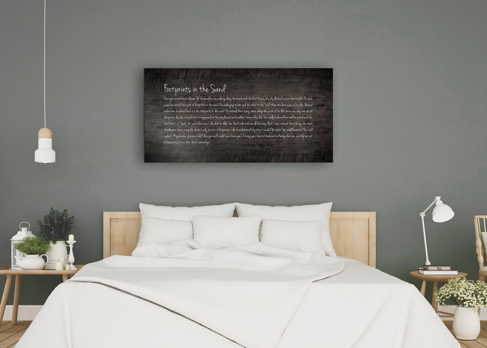 Footprints in the Sand Sign Footprints poem - HoneycombProverbs - Signs - Christian Wall Art