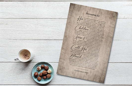 Proverbs 31 Wood Scripture Sign for Her - HoneycombProverbs - Signs - Christian Wall Art