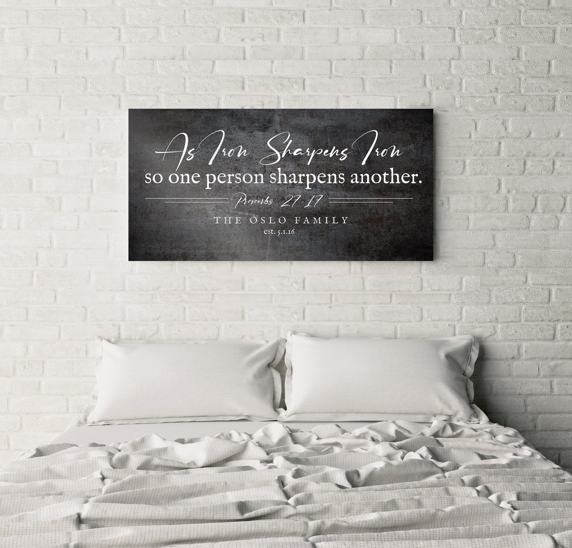 Iron Sharpens Iron Personalized Wall Decor - HoneycombProverbs - Signs - Christian Wall Art
