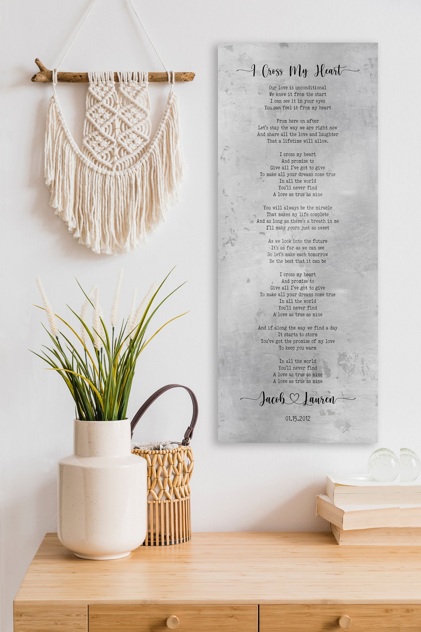 Tall Sign with Lyrics Tin Anniverary Keepsake - HoneycombProverbs - Signs - Tin Anniversary Gifts