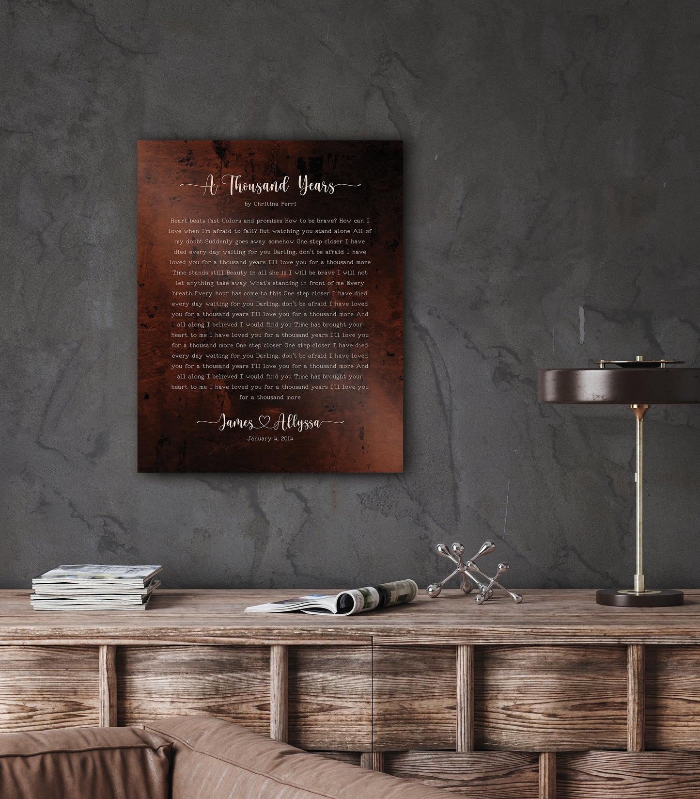 Our 1st Dance Bronze Anniversary Song Lyric Sign - HoneycombProverbs - Signs - Vintage Lyrics Wall Art