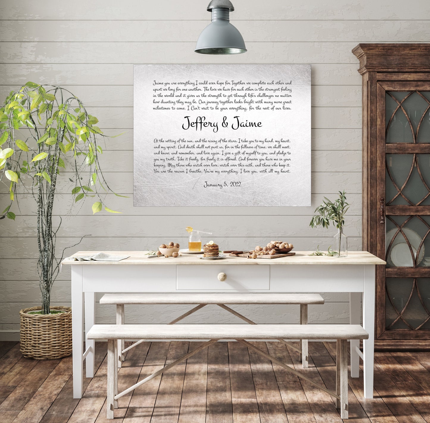 Romantic Tin Wedding Vow His and Her Art - HoneycombProverbs - Signs - Wedding Vow Wall Art