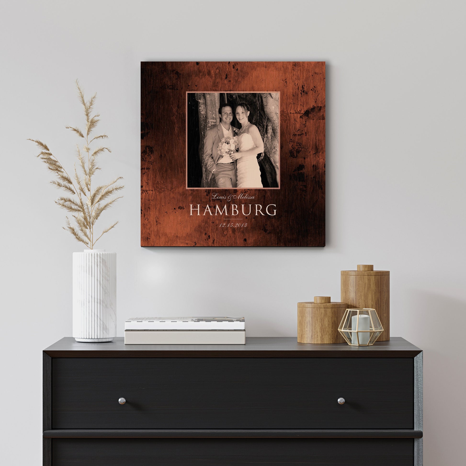 Burnished Bronze Anniversary Photo Plaque - HoneycombProverbs - Signs - Bronze Anniversary Gifts