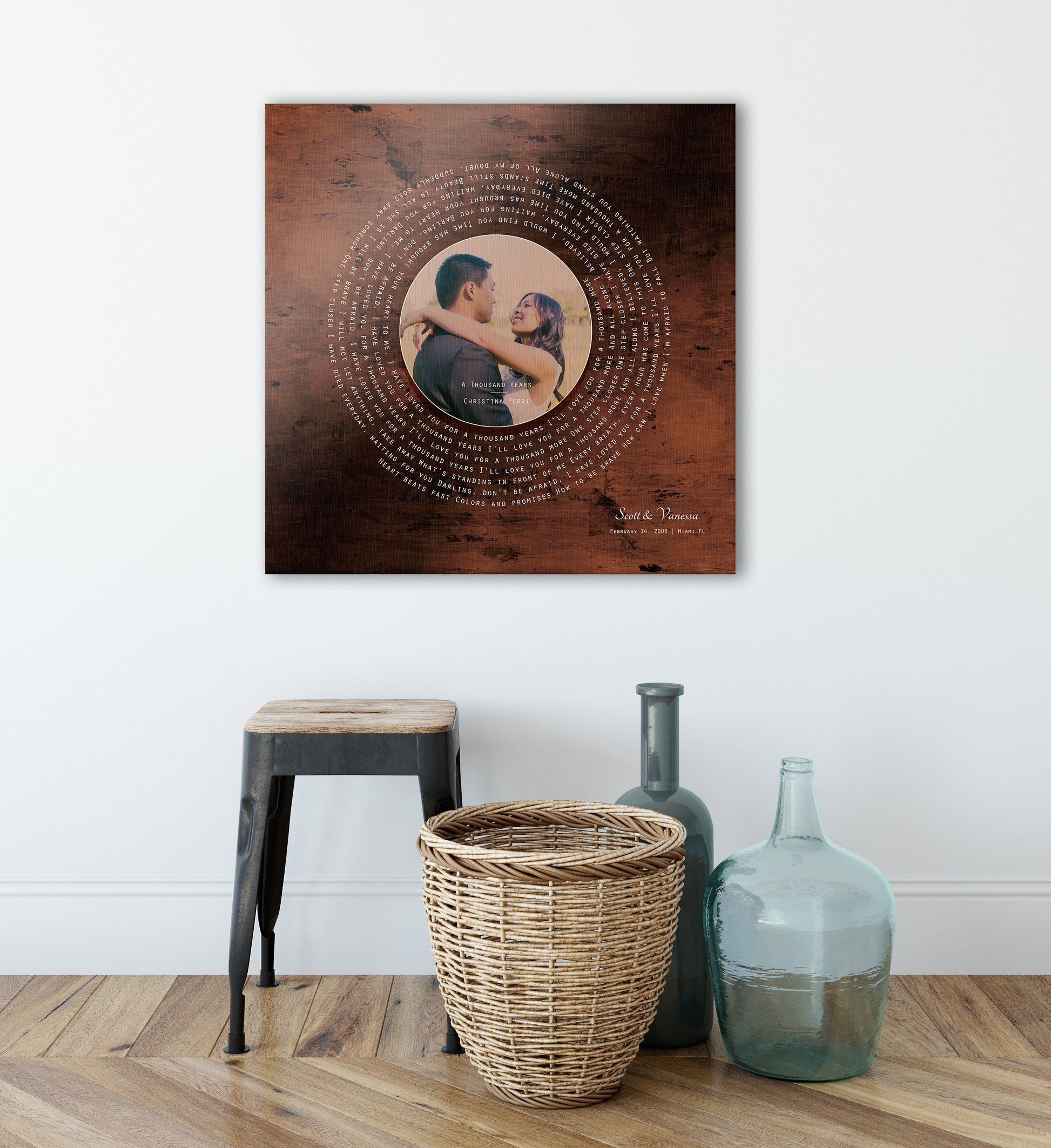 Burnished Bronze LP Record Song and Photo Art