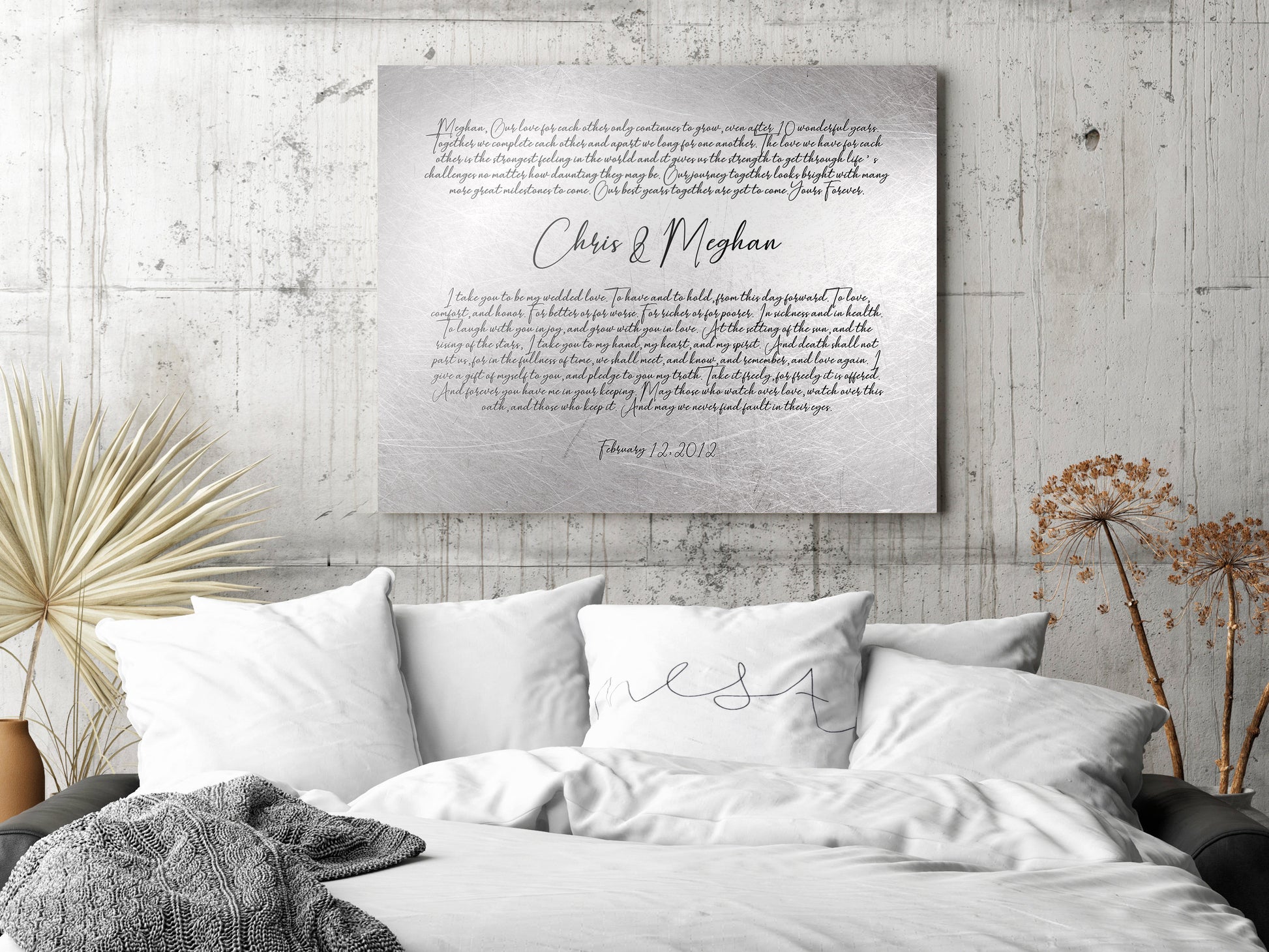 Wedding Vows on Tin, Wedding Vow Sign - HoneycombProverbs - Signs - Wedding Vow Wall Art