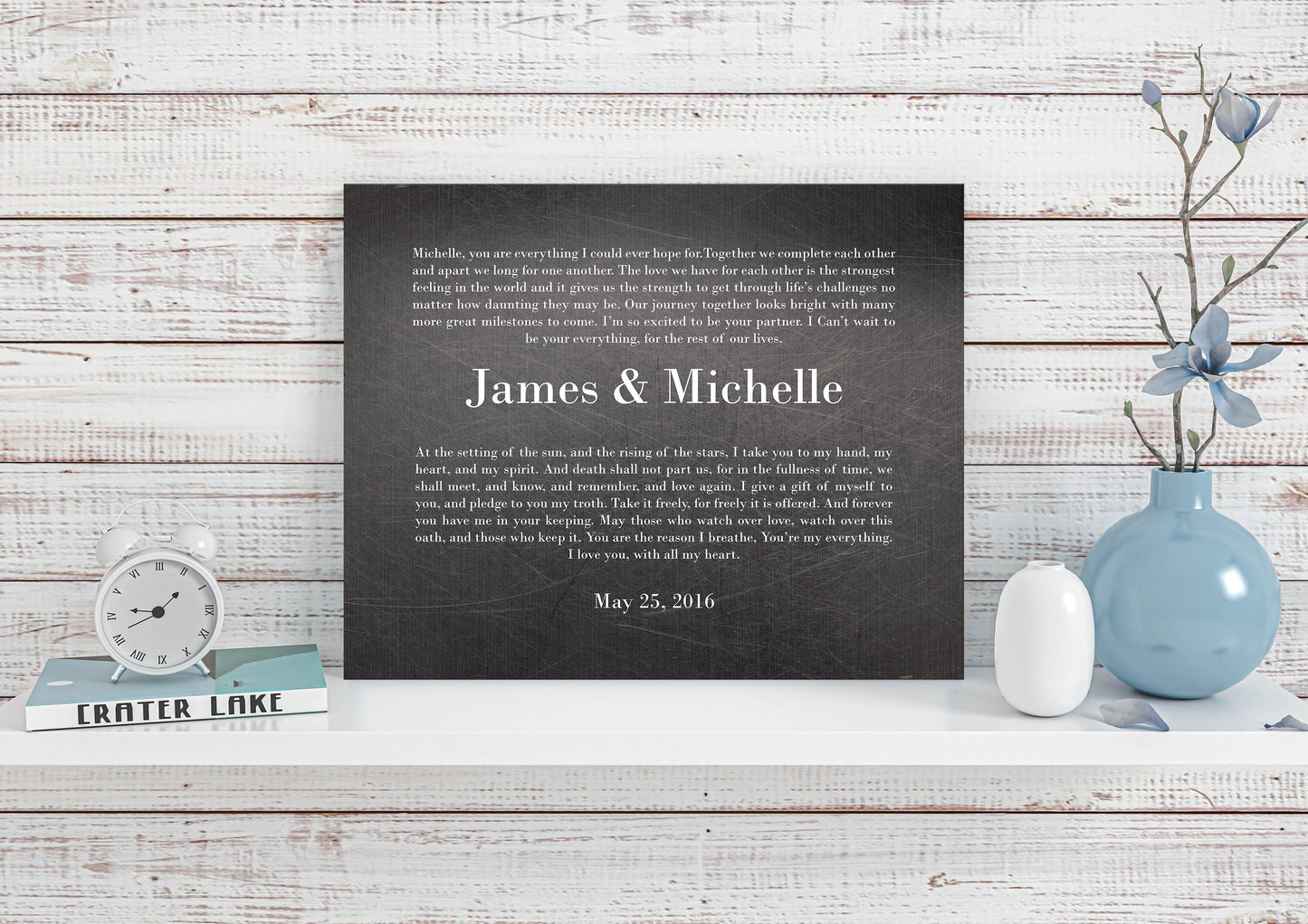 His & Her Modern Wedding Vow Art - HoneycombProverbs - Signs - Wedding Vow Wall Art