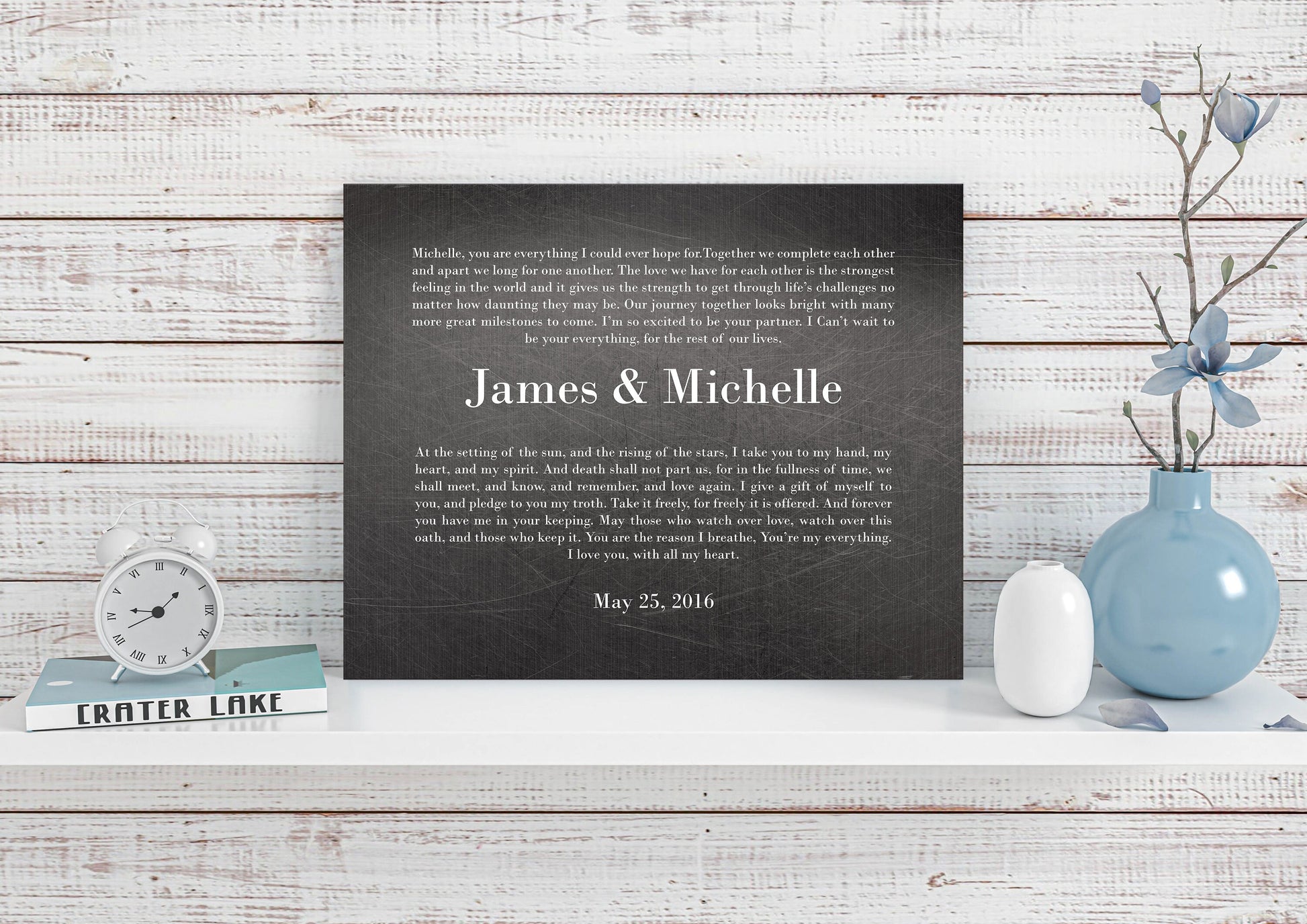 His & Her Modern Wedding Vow Art - HoneycombProverbs - Signs - Wedding Vow Wall Art